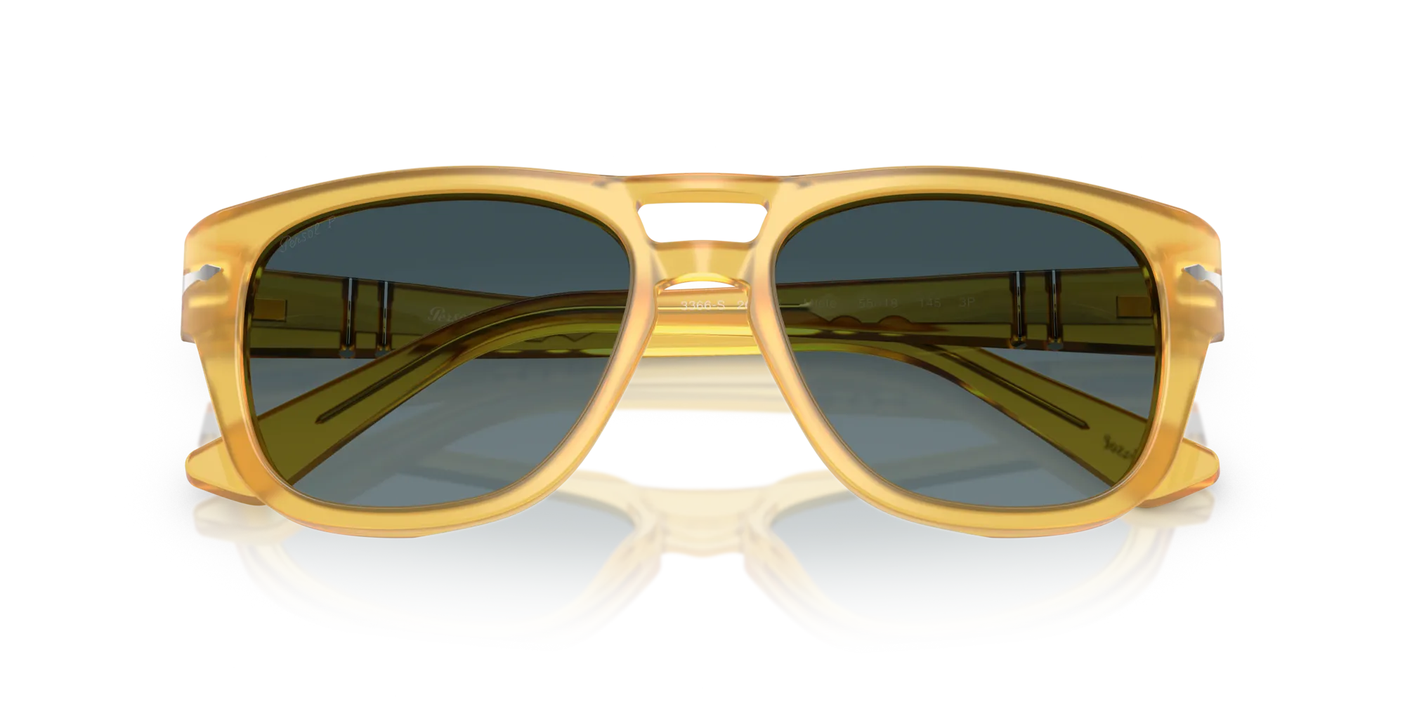 Persol PO3366S 204/S3 Occhiali da sole Acetato Giallo Blu Squadrata Polarizzata Sfumato - immagine 2