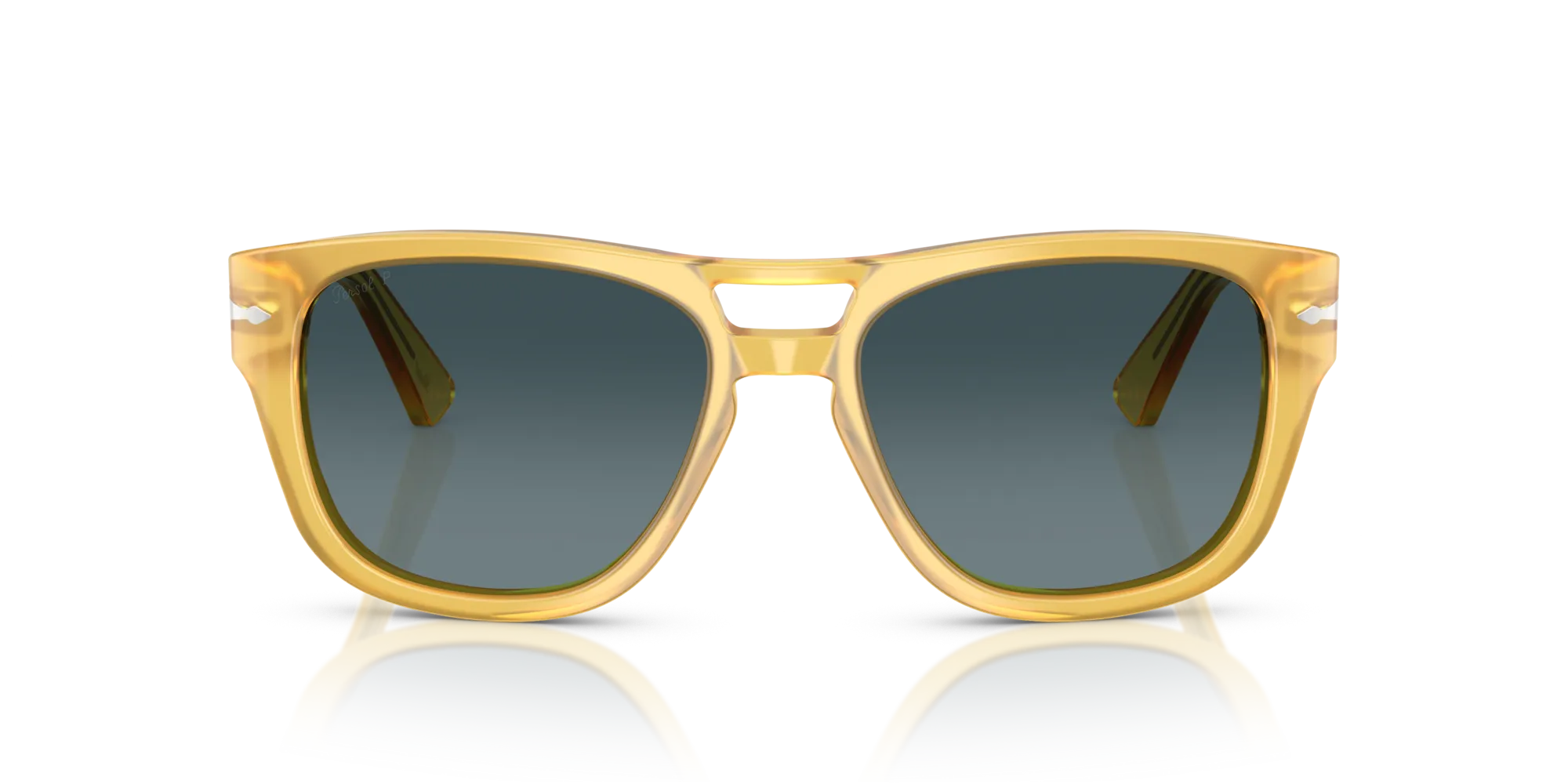 Persol PO3366S 204/S3 Occhiali da sole Acetato Giallo Blu Squadrata Polarizzata Sfumato - immagine 3