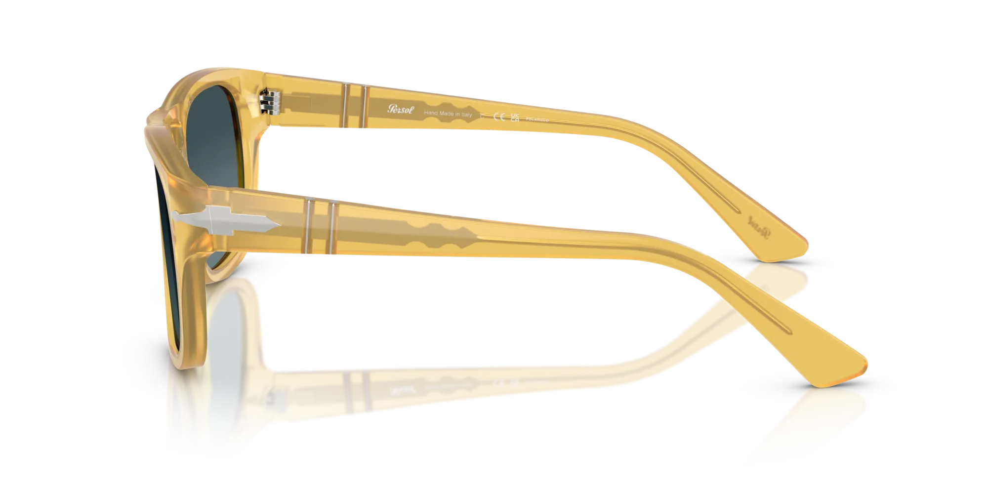 Persol PO3366S 204/S3 Occhiali da sole Acetato Giallo Blu Squadrata Polarizzata Sfumato - immagine 4