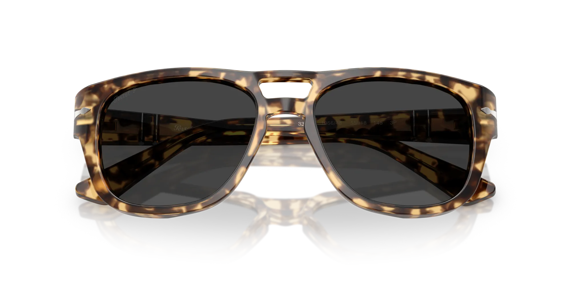 Persol PO3366S 105648 Occhiali da sole Acetato Tartaruga Grigio Squadrata Polarizzata - immagine 2