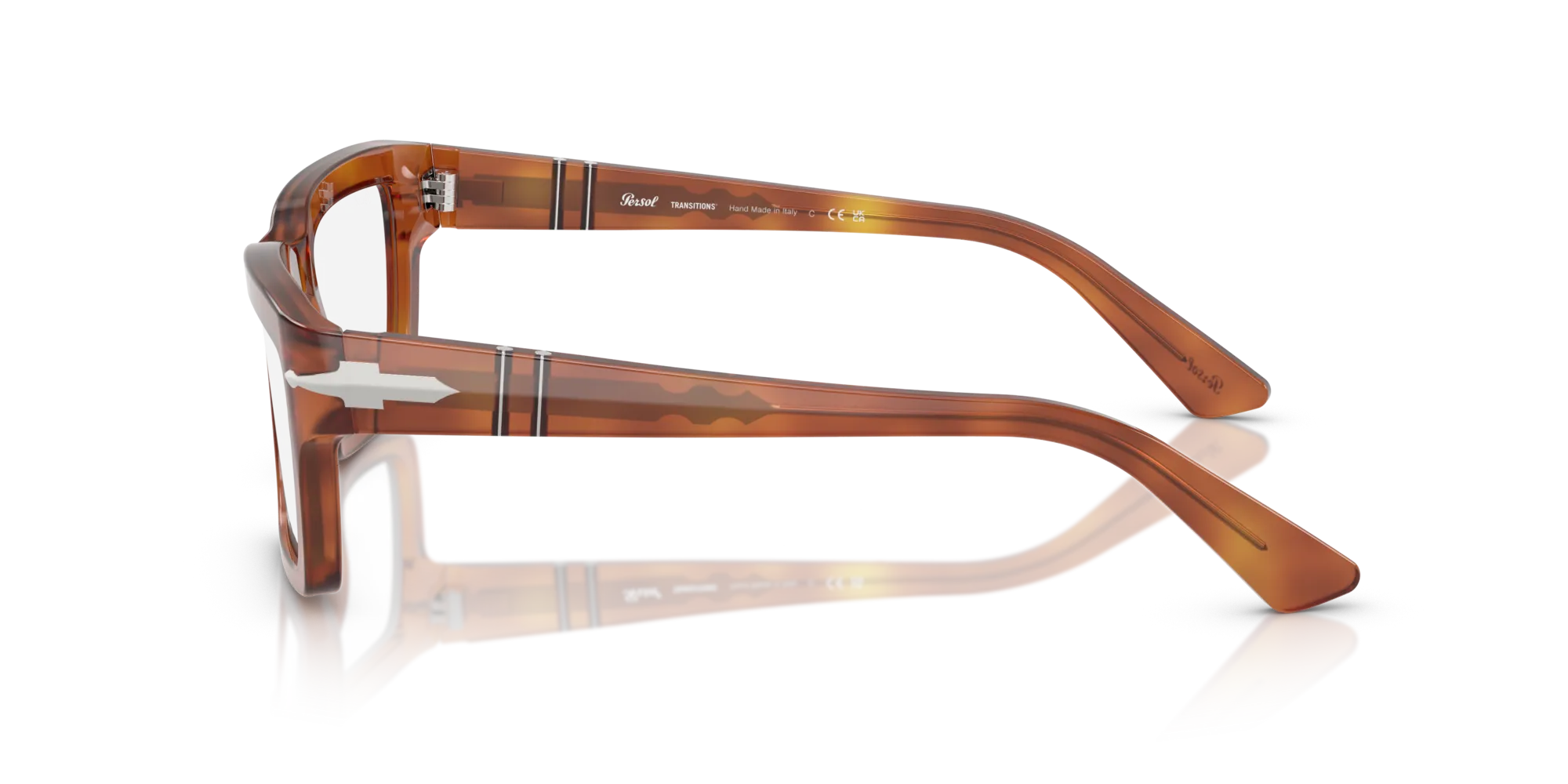 Persol PO3363S 96/GJ Occhiali da sole Acetato Marrone Verde Squadrata Fotocromatiche - immagine 4