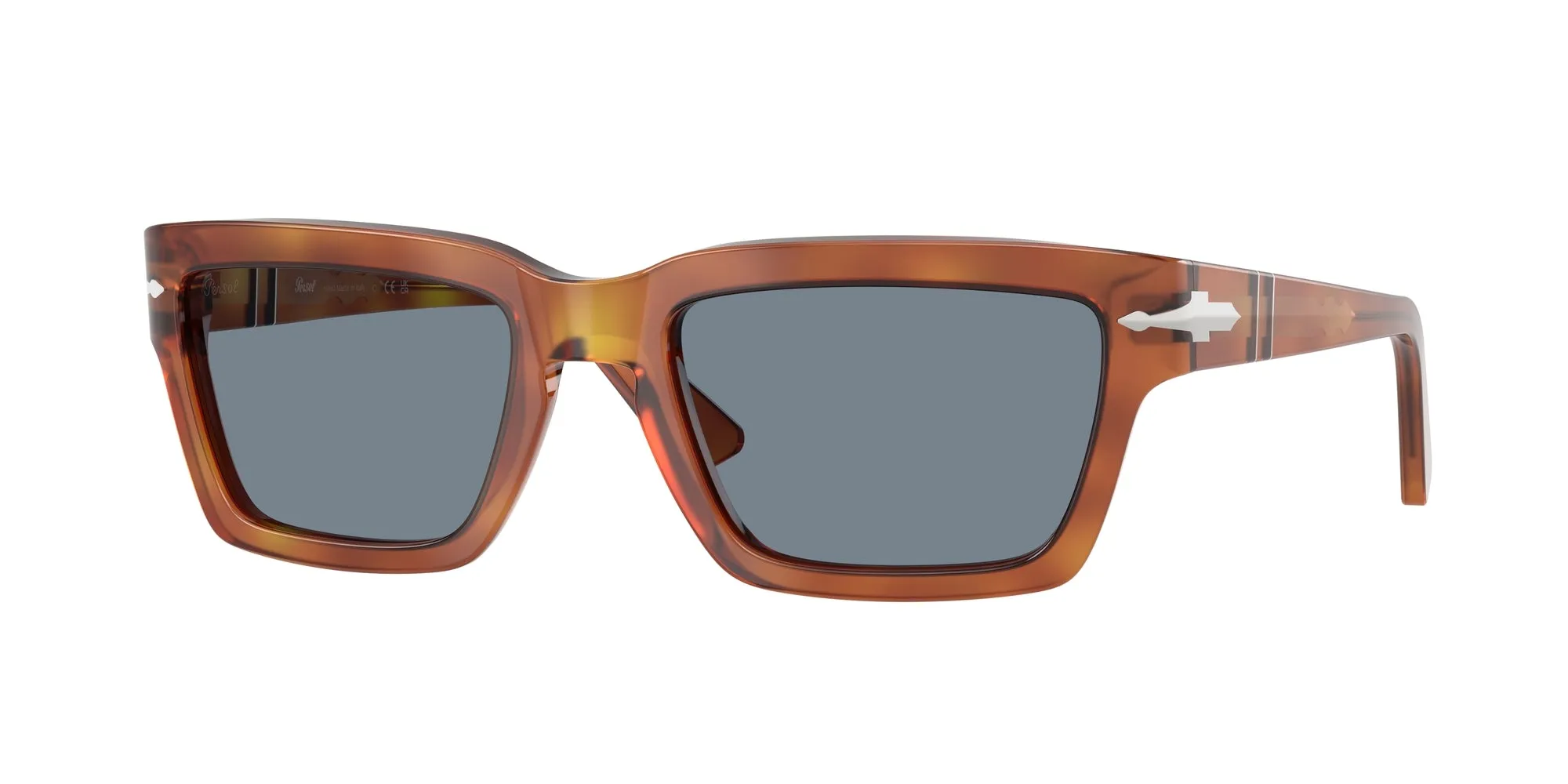 Persol PO3363S 96/56 Occhiali da sole Acetato Marrone Blu Squadrata Normale - immagine 1