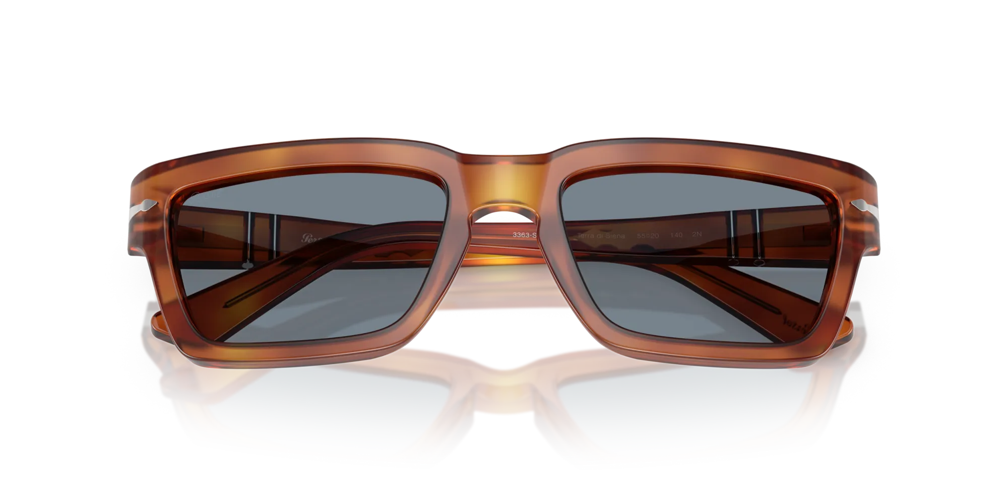 Persol PO3363S 96/56 Occhiali da sole Acetato Marrone Blu Squadrata Normale - immagine 2