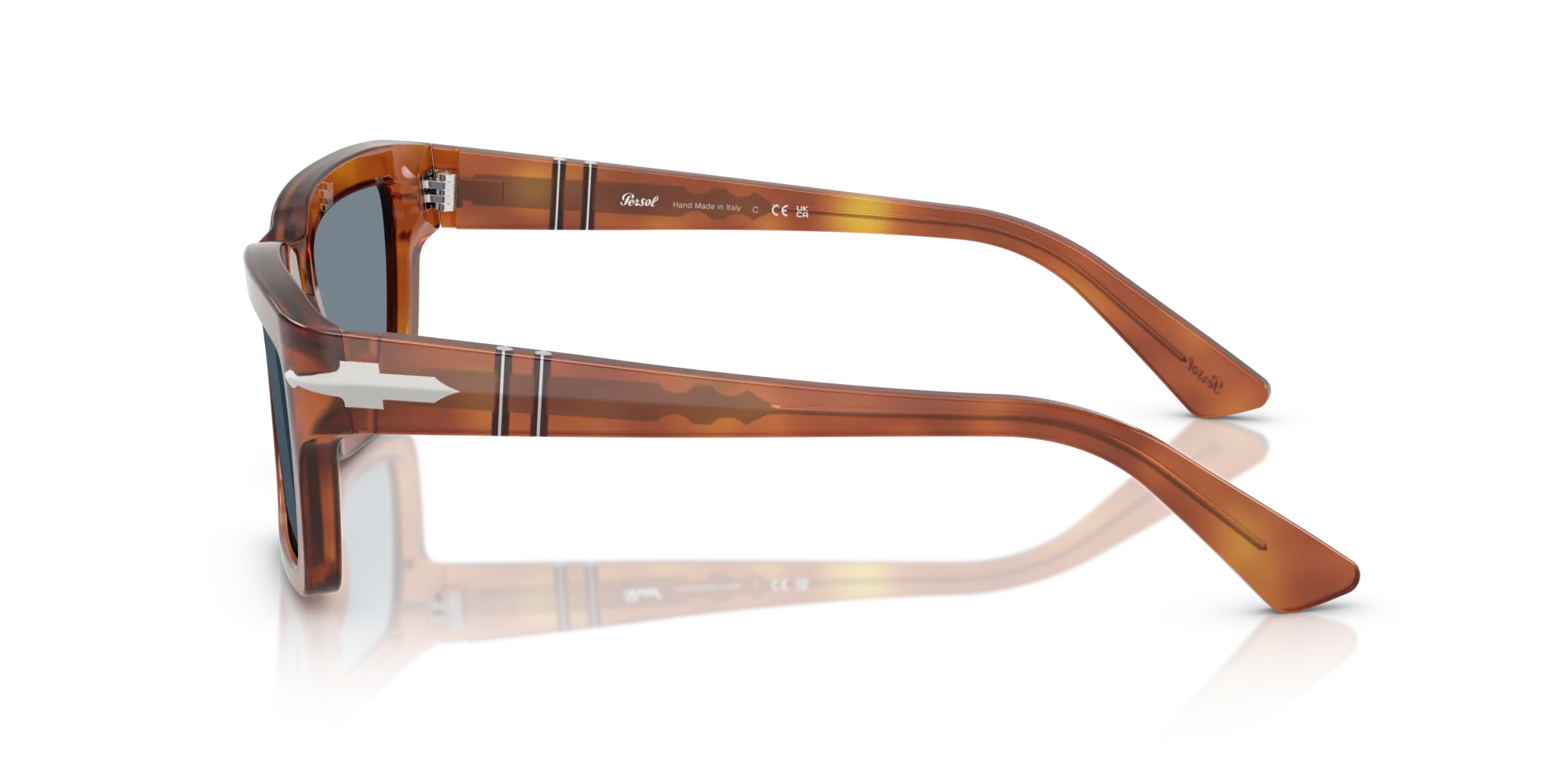Persol PO3363S 96/56 Occhiali da sole Acetato Marrone Blu Squadrata Normale - immagine 4