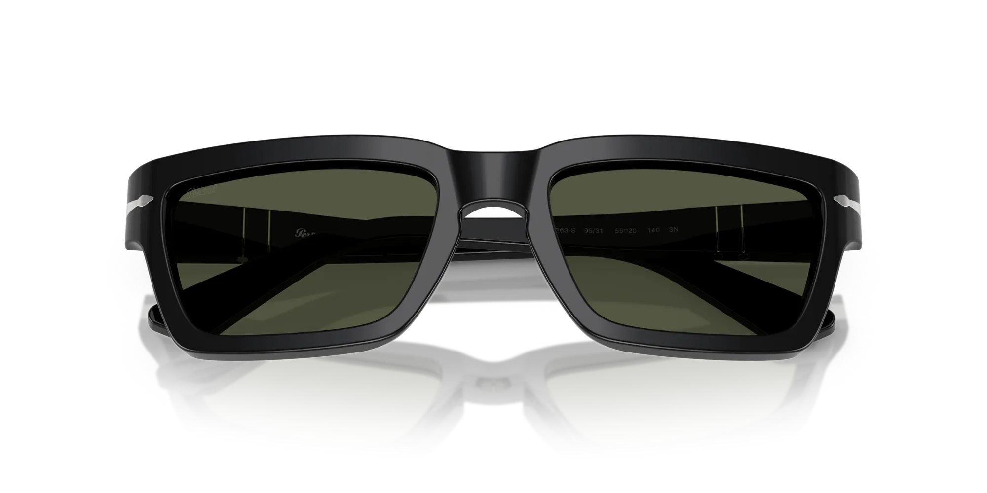 Persol PO3363S 95/31 Occhiali da sole Acetato Nero Verde Squadrata Normale - immagine 2
