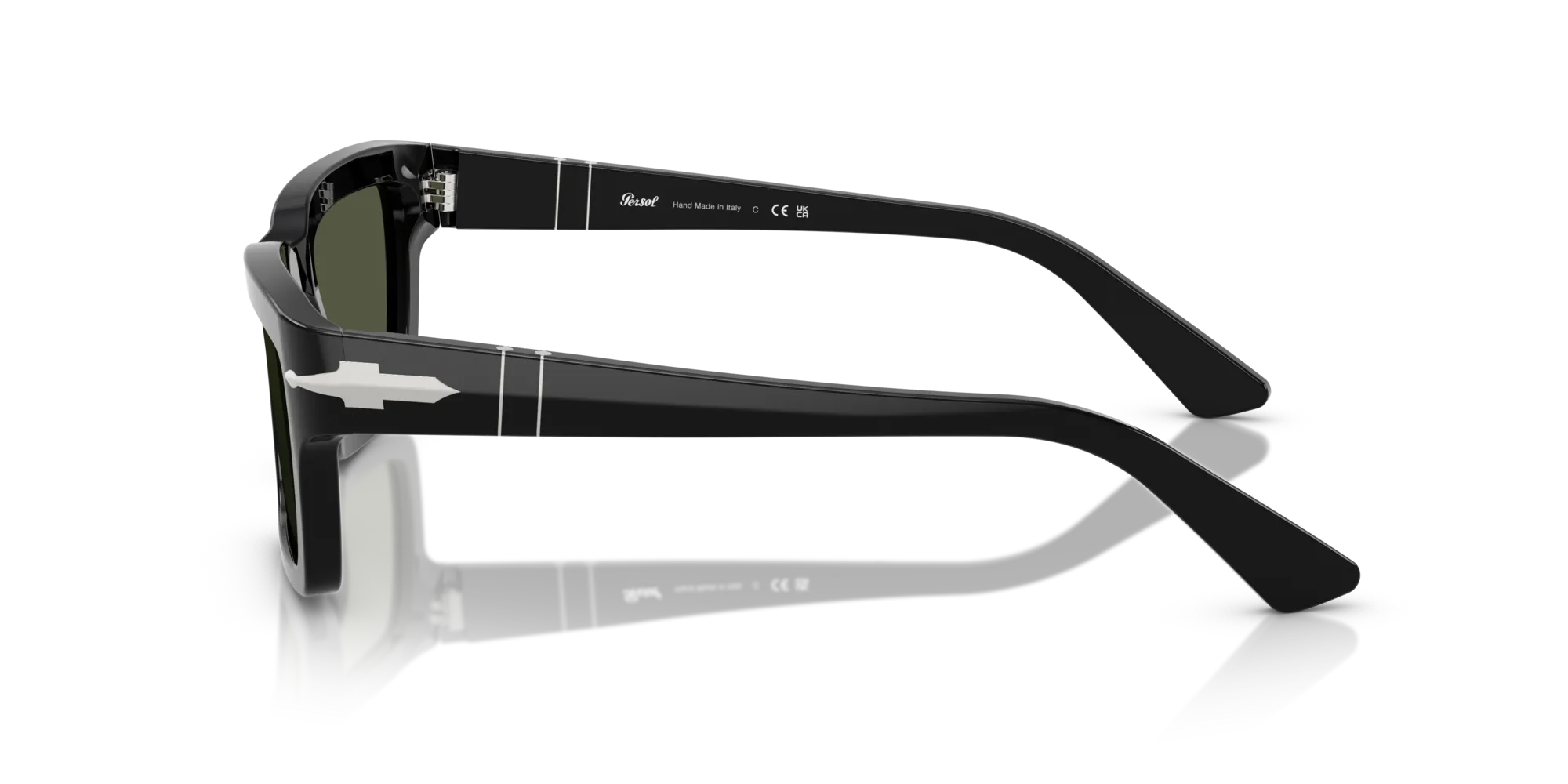 Persol PO3363S 95/31 Occhiali da sole Acetato Nero Verde Squadrata Normale - immagine 4