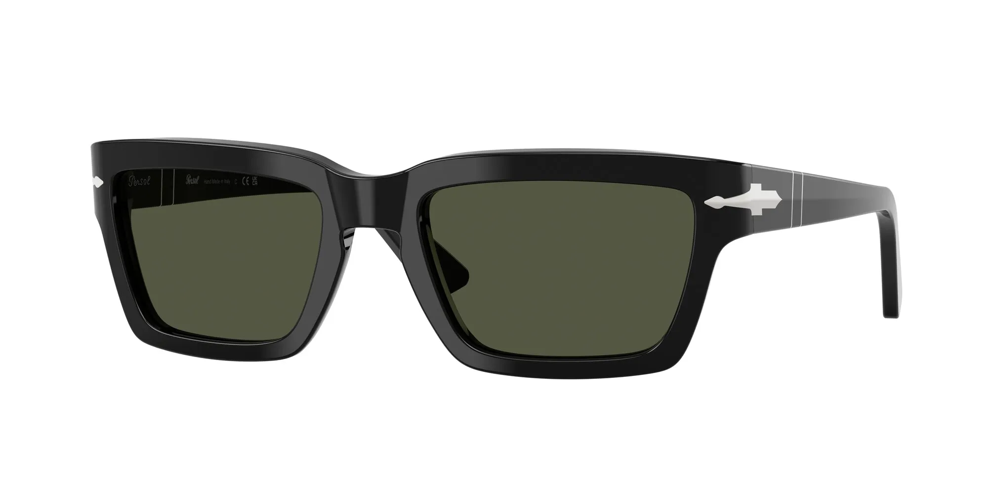 Persol PO3363S 95/31 Occhiali da sole Acetato Nero Verde Squadrata Normale - immagine 1