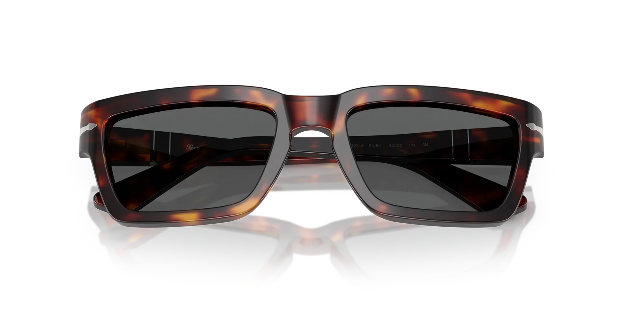 Persol PO3363S 24/B1 Occhiali da sole Acetato Tartaruga Grigio Squadrata Normale - immagine 2