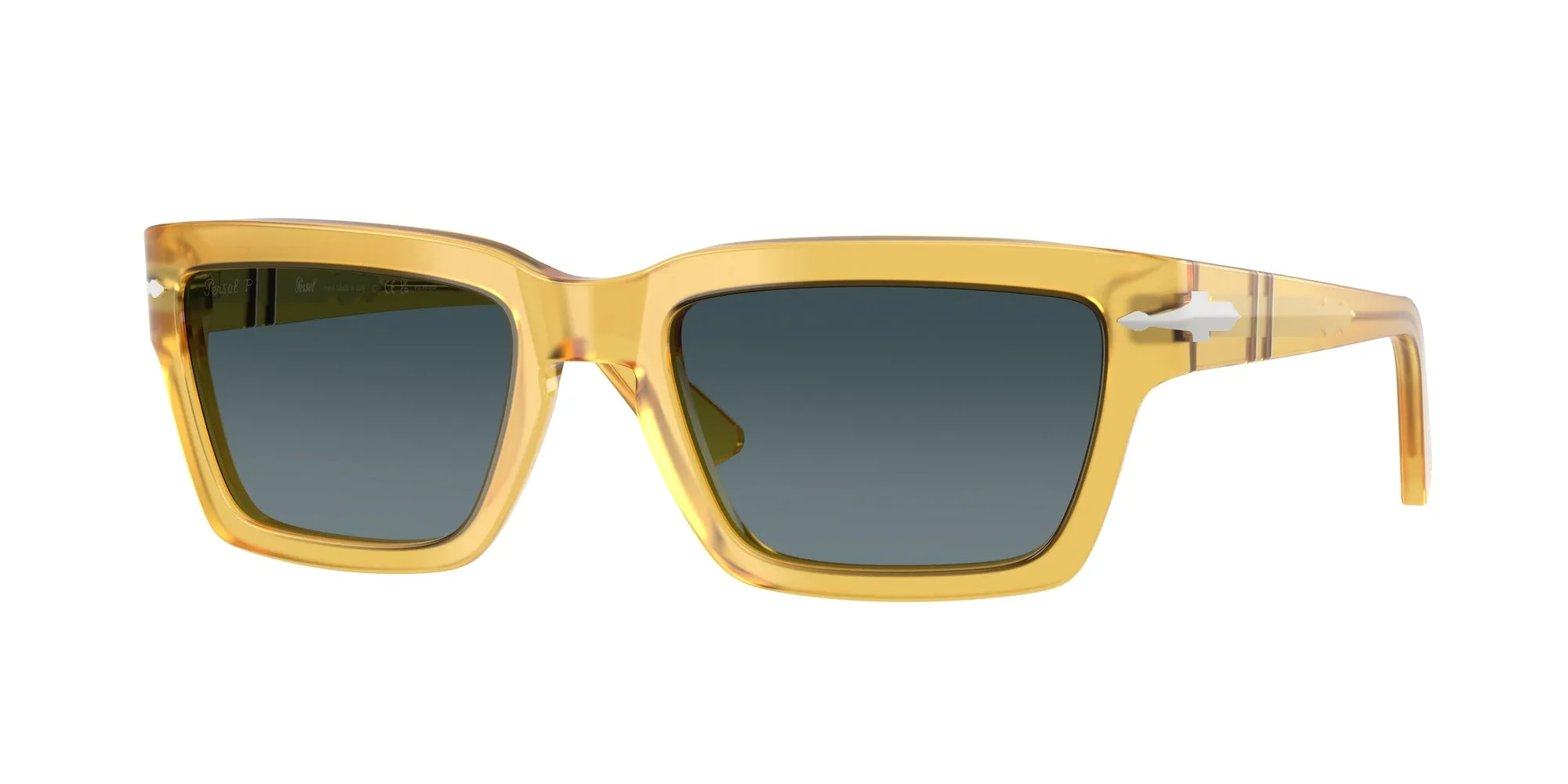 Persol PO3363S 204/S3 Occhiali da sole Acetato Giallo Blu Squadrata Polarizzata Sfumato - immagine 1