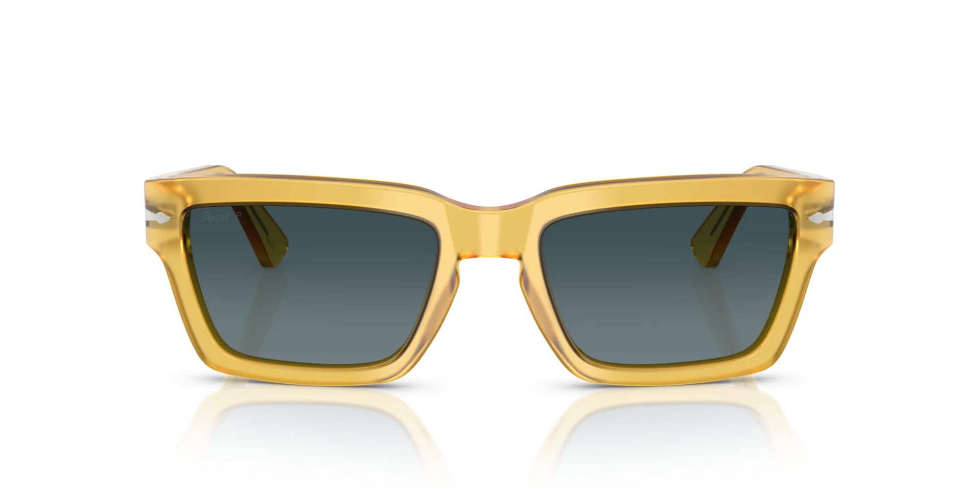 Persol PO3363S 204/S3 Occhiali da sole Acetato Giallo Blu Squadrata Polarizzata Sfumato - immagine 3