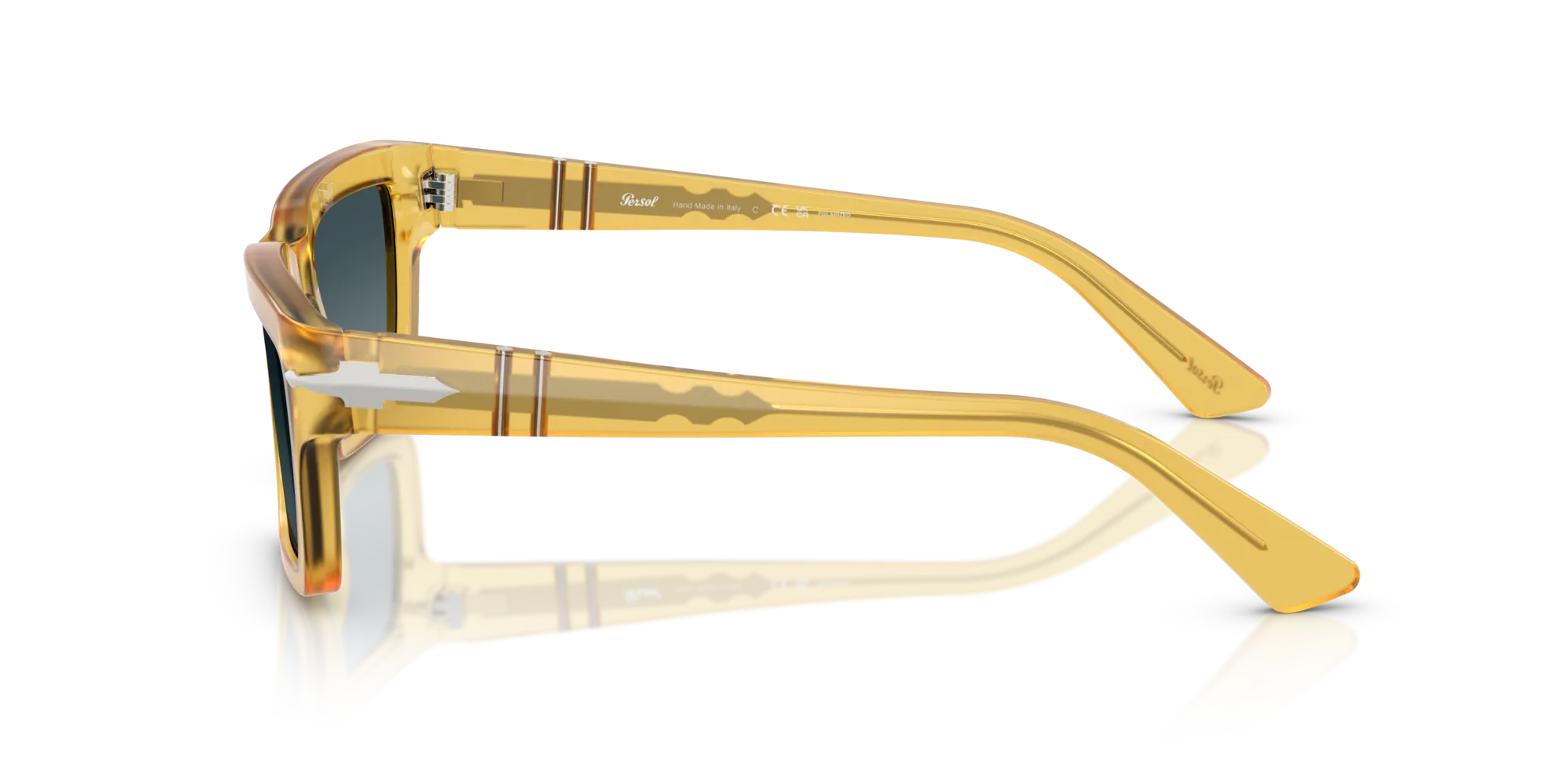 Persol PO3363S 204/S3 Occhiali da sole Acetato Giallo Blu Squadrata Polarizzata Sfumato - immagine 4