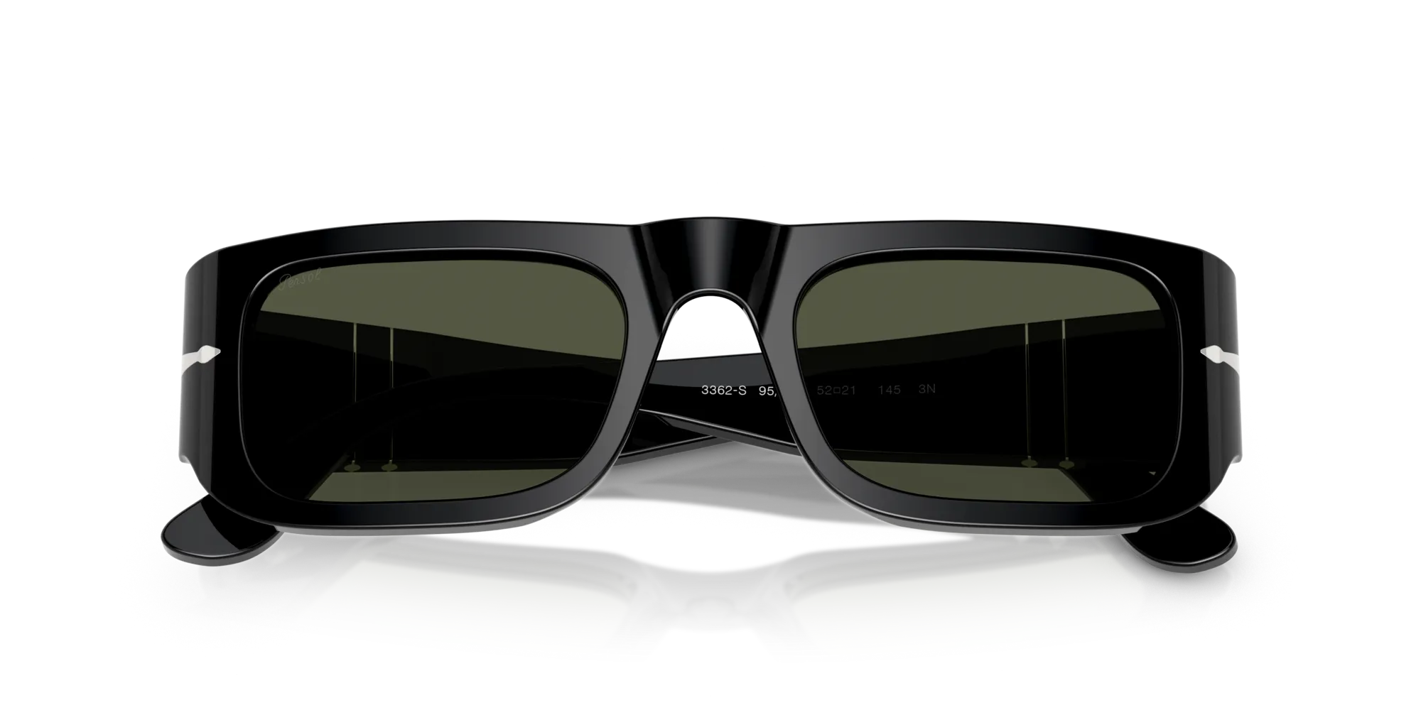 Persol PO3362S 95/31 Occhiali da sole Acetato Nero Verde Pillow Normale - immagine 2