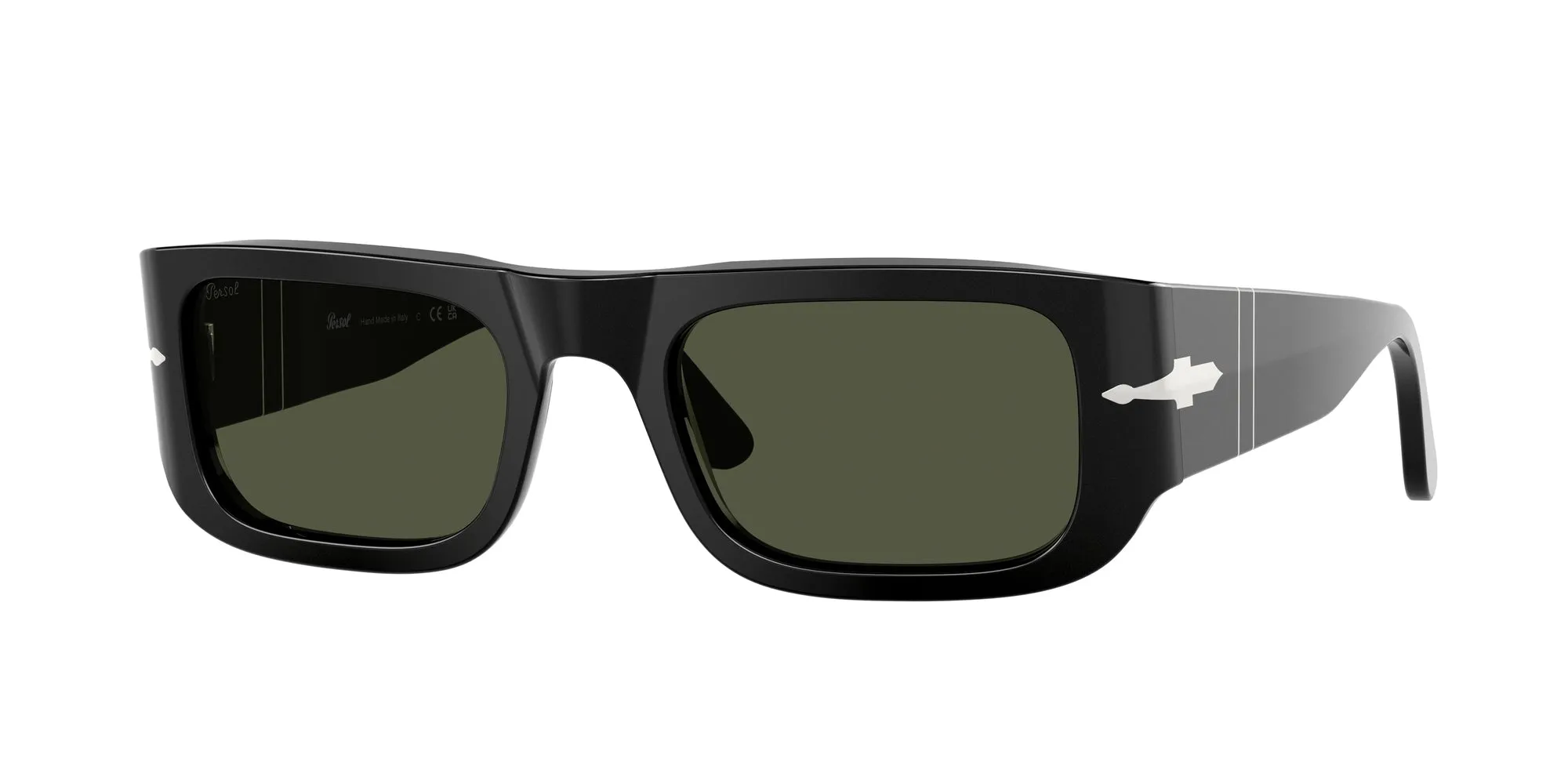 Persol PO3362S 95/31 Occhiali da sole Acetato Nero Verde Pillow Normale - immagine 1