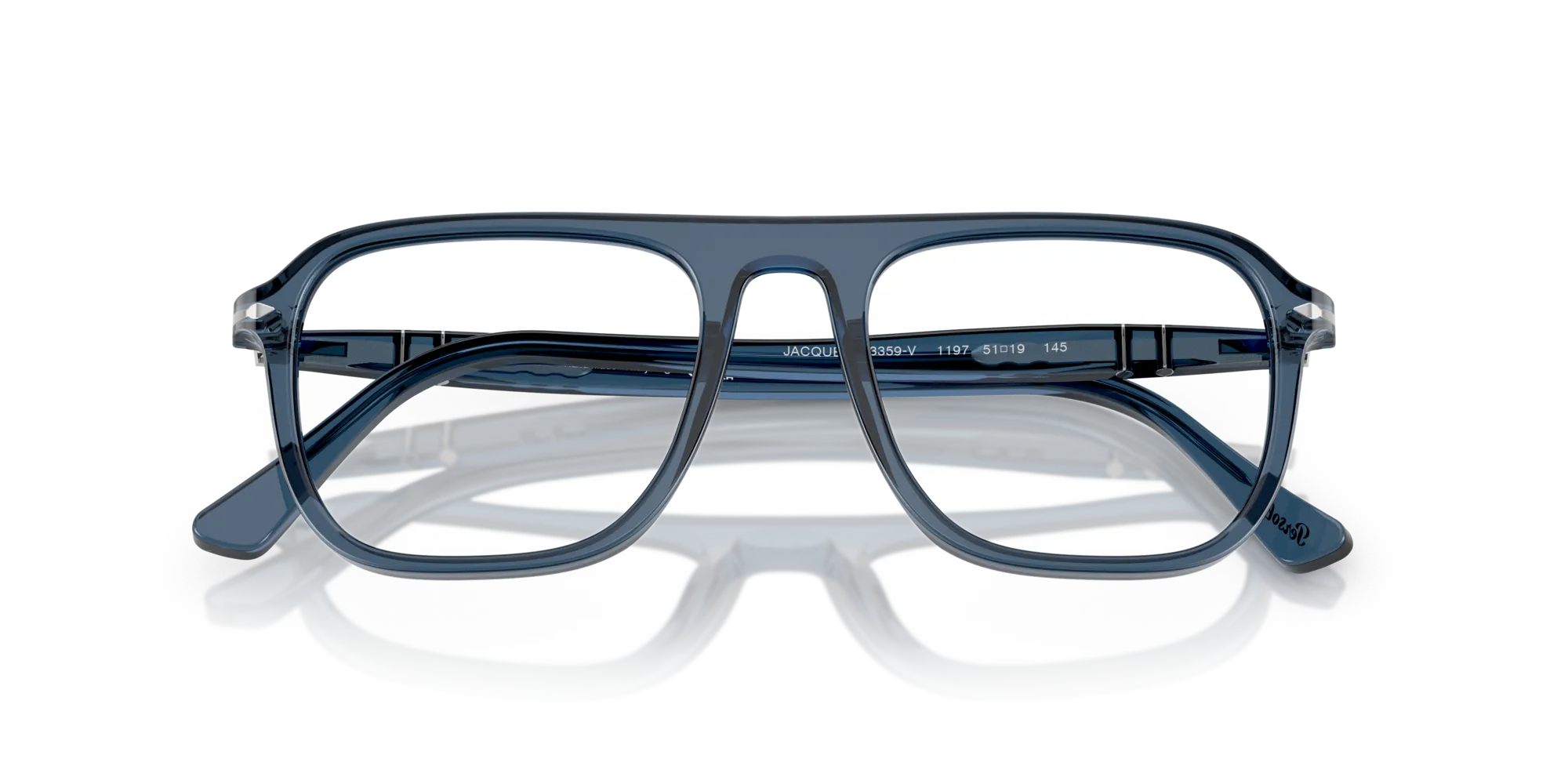 Persol PO3359V JACQUES 1197 Montature da vista Acetato Blu Squadrata Normale - immagine 2