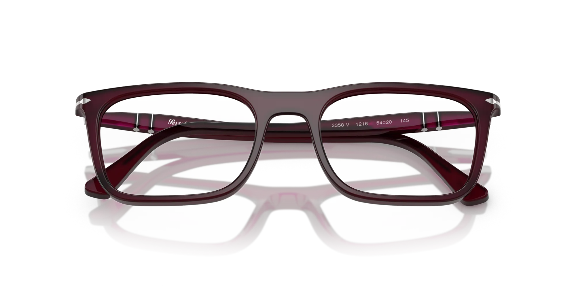 Persol PO3358V 1216 Montature da vista Acetato Bordeaux Squadrata Normale - immagine 2