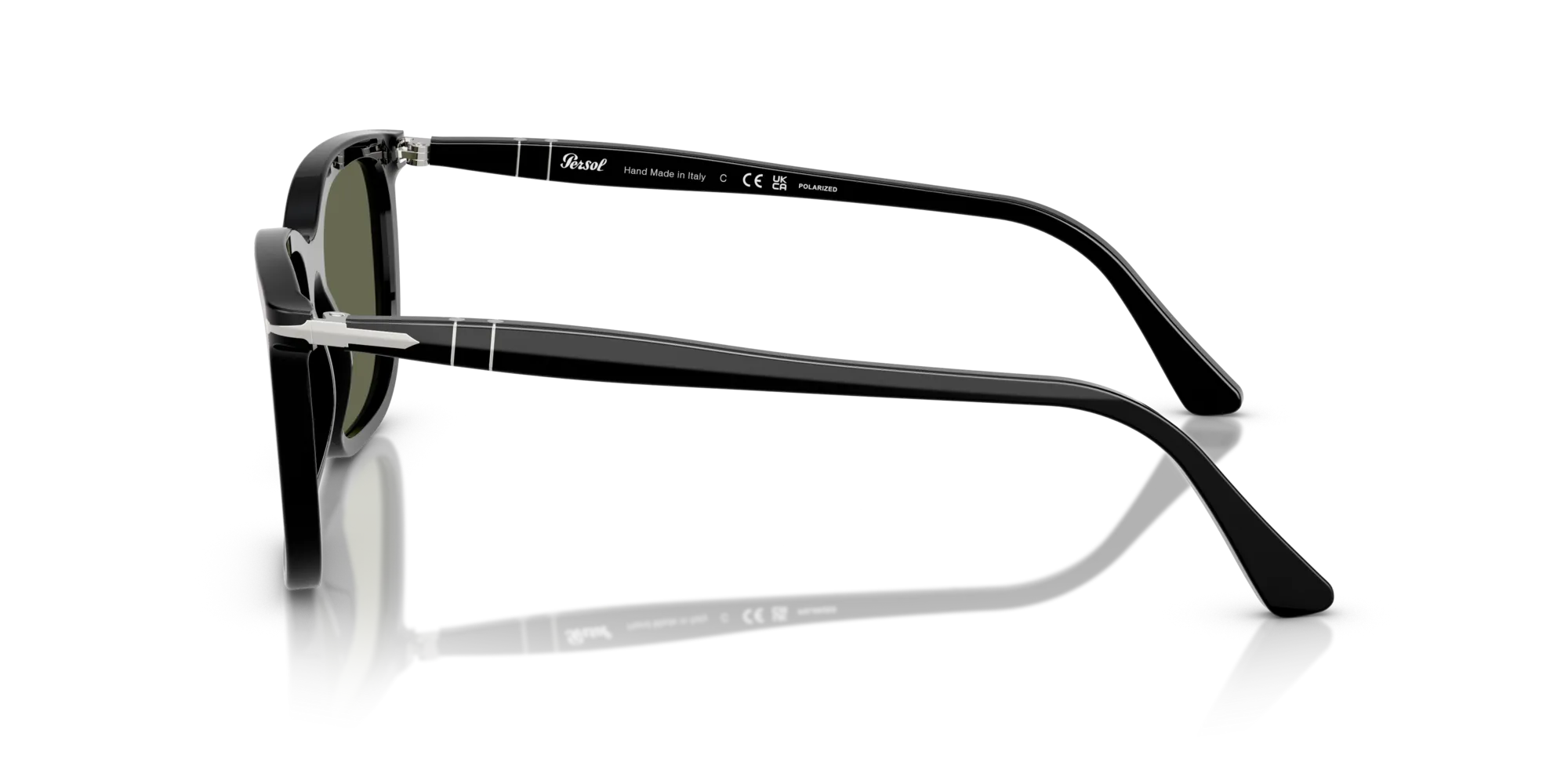 Persol PO3357S RENZO 95/58 Occhiali da sole Acetato Nero Verde Squadrata Polarizzata - immagine 4