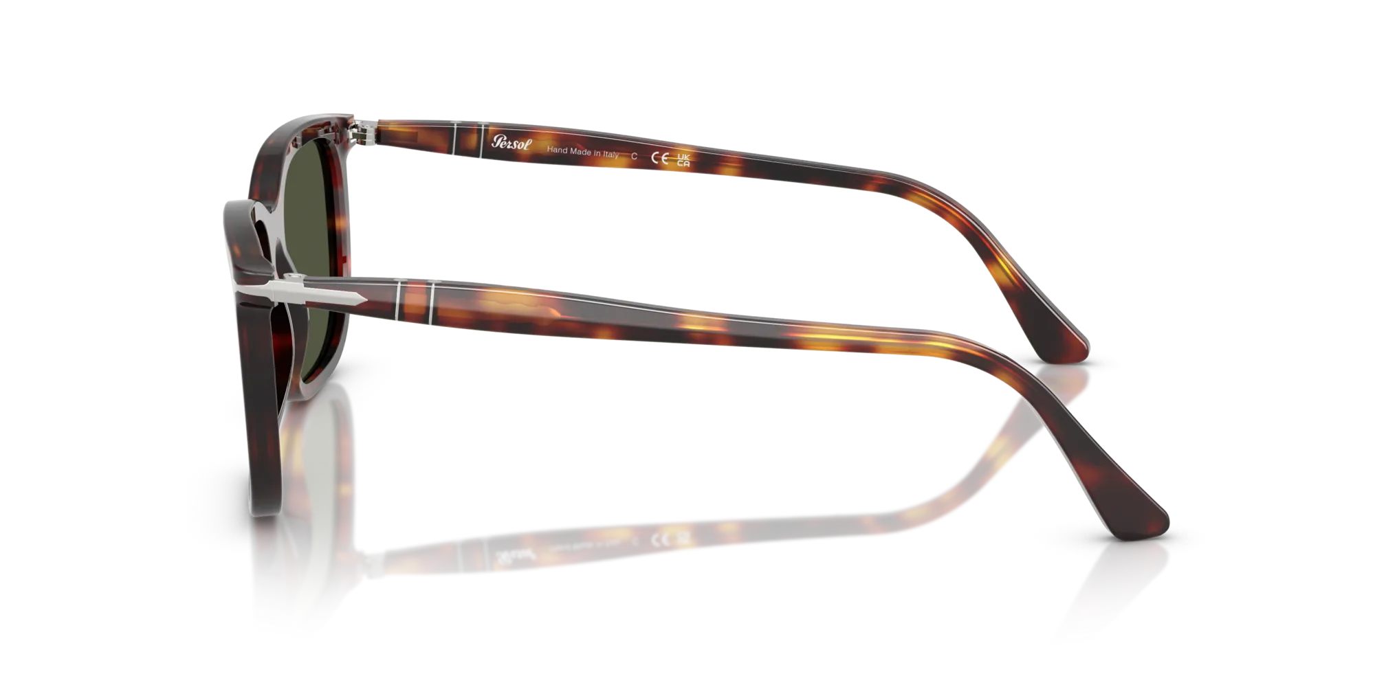 Persol PO3357S RENZO 24/31 Occhiali da sole Acetato Tartaruga Verde Squadrata Normale - immagine 4