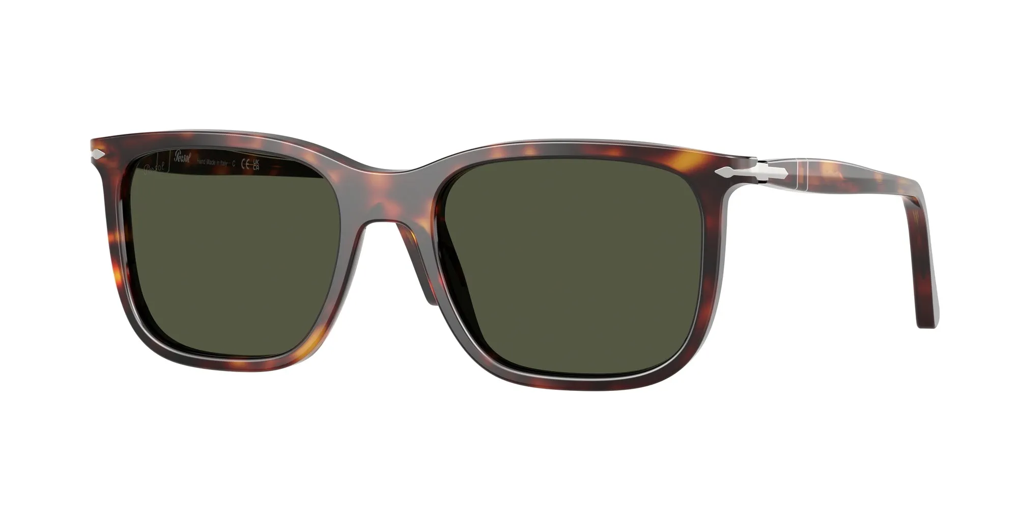 Persol PO3357S RENZO 24/31 Occhiali da sole Acetato Tartaruga Verde Squadrata Normale - immagine 1