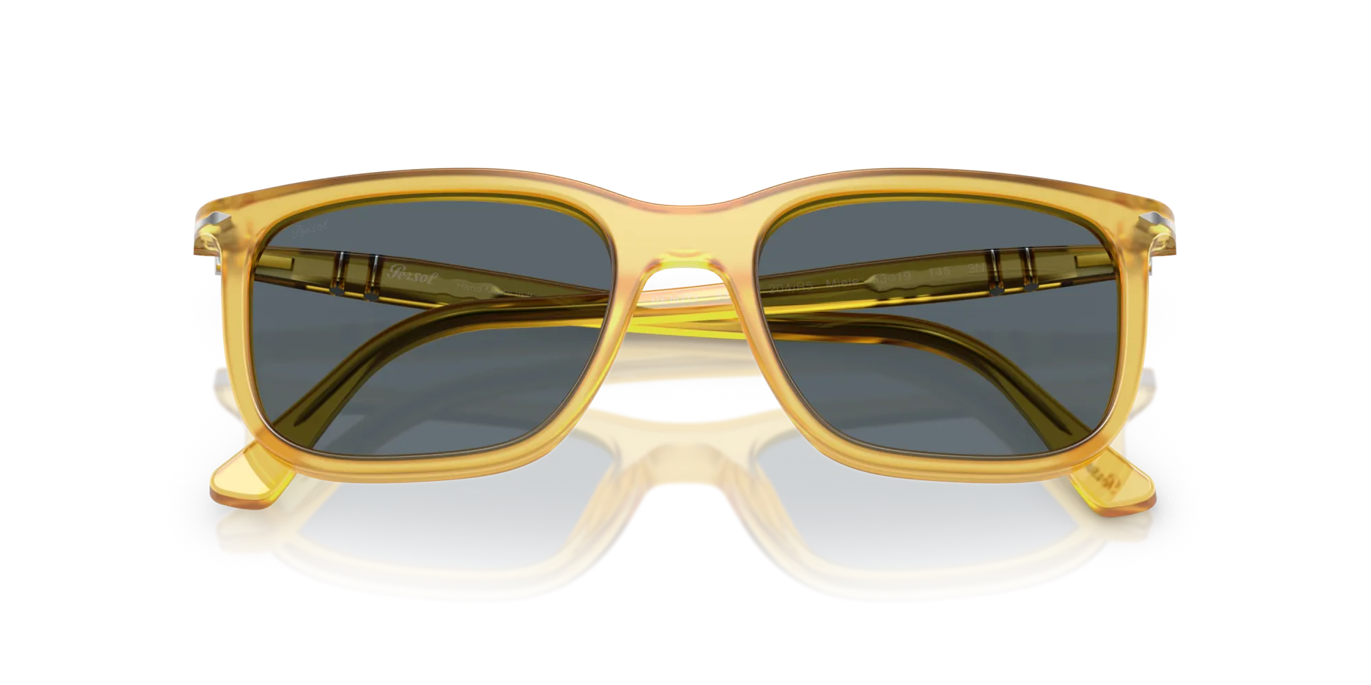 Persol PO3357S RENZO 204/R5 Occhiali da sole Acetato Giallo Blu Squadrata Normale - immagine 2