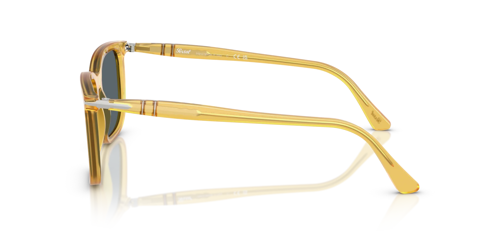 Persol PO3357S RENZO 204/R5 Occhiali da sole Acetato Giallo Blu Squadrata Normale - immagine 4