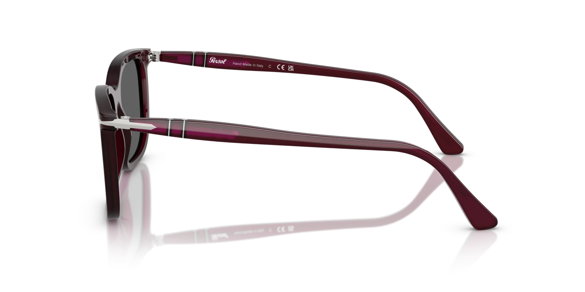 Persol PO3357S RENZO 1216B1 Occhiali da sole Acetato Bordeaux Grigio Squadrata Normale - immagine 4