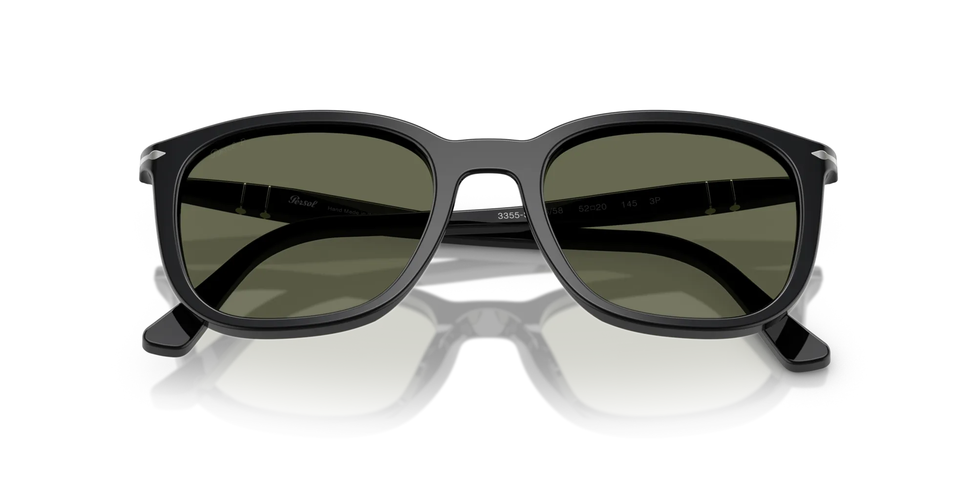 Persol PO3355S 95/58 Occhiali da sole Acetato Nero Verde Pillow Polarizzata - immagine 2