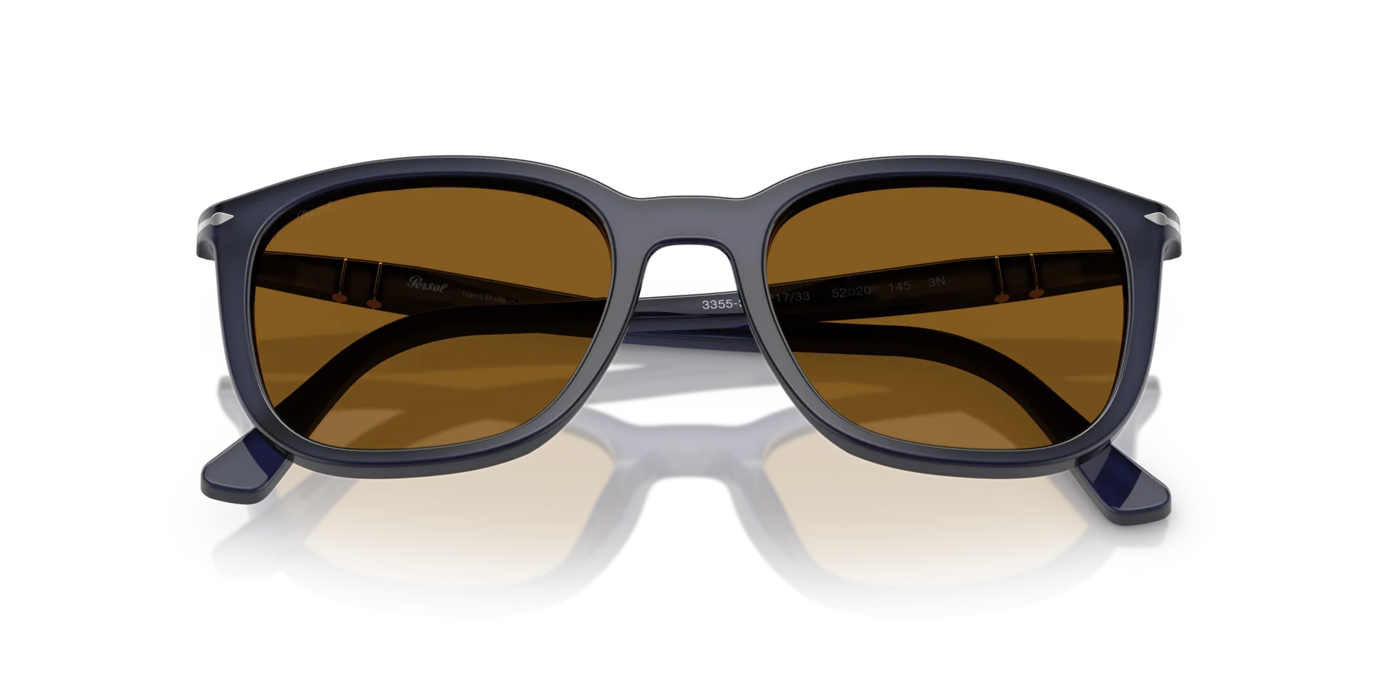 Persol PO3355S 121733 Occhiali da sole Acetato Blu Marrone Pillow Normale - immagine 2