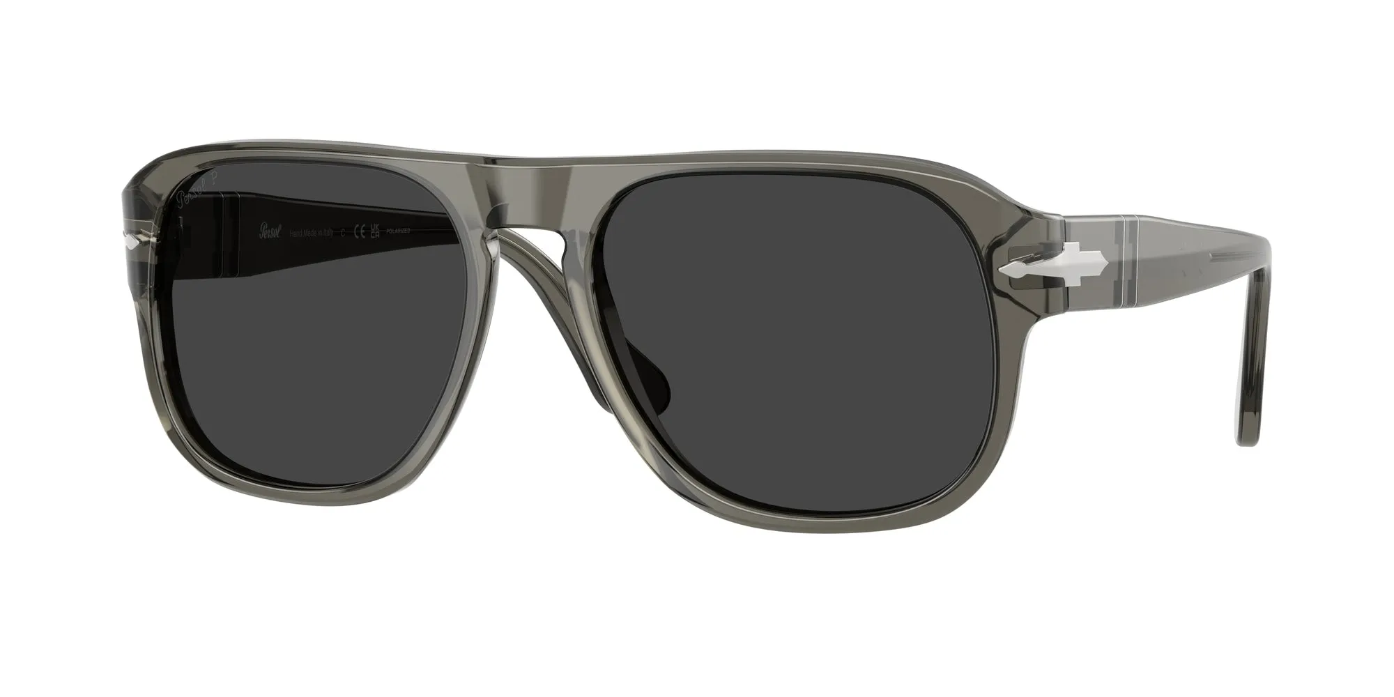Persol PO3310S JEAN 110348 Occhiali da sole Acetato Grigio Grigio Squadrata Polarizzata - immagine 1