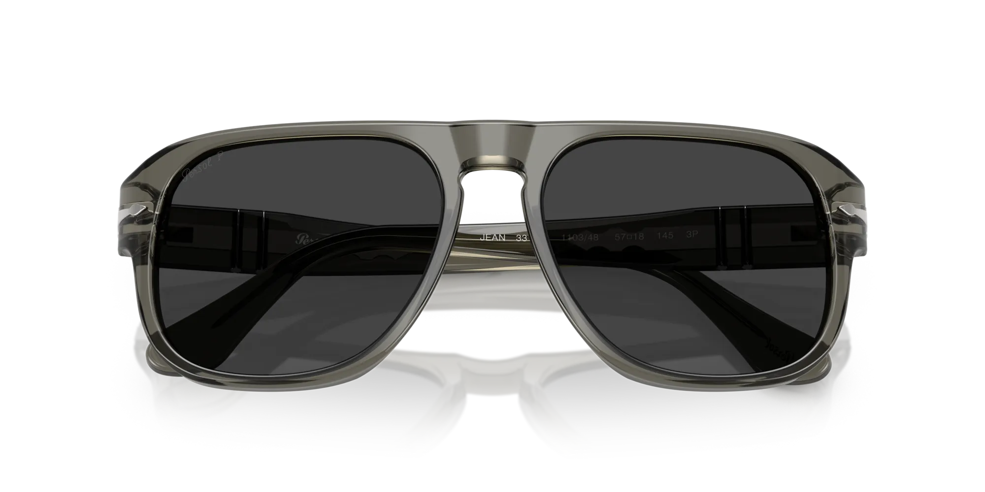 Persol PO3310S JEAN 110348 Occhiali da sole Acetato Grigio Grigio Squadrata Polarizzata - immagine 2