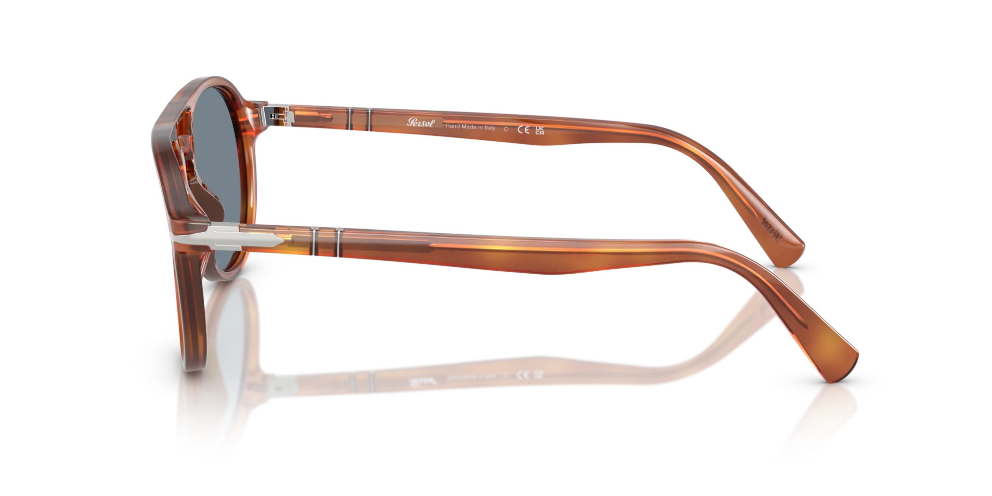 Persol PO3235S EL PROFESOR SERGIO 96/56 Occhiali da sole Acetato Marrone Blu Pilot Normale - immagine 4