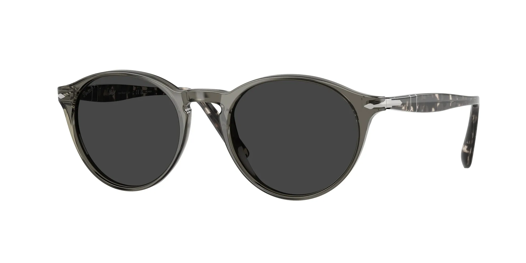 Persol PO3092SM 121948 Occhiali da sole Acetato Grigio Grigio Rotonda Polarizzata - immagine 1
