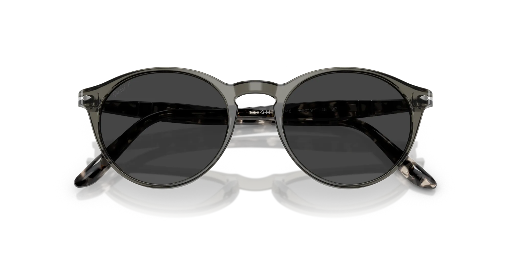 Persol PO3092SM 121948 Occhiali da sole Acetato Grigio Grigio Rotonda Polarizzata - immagine 2