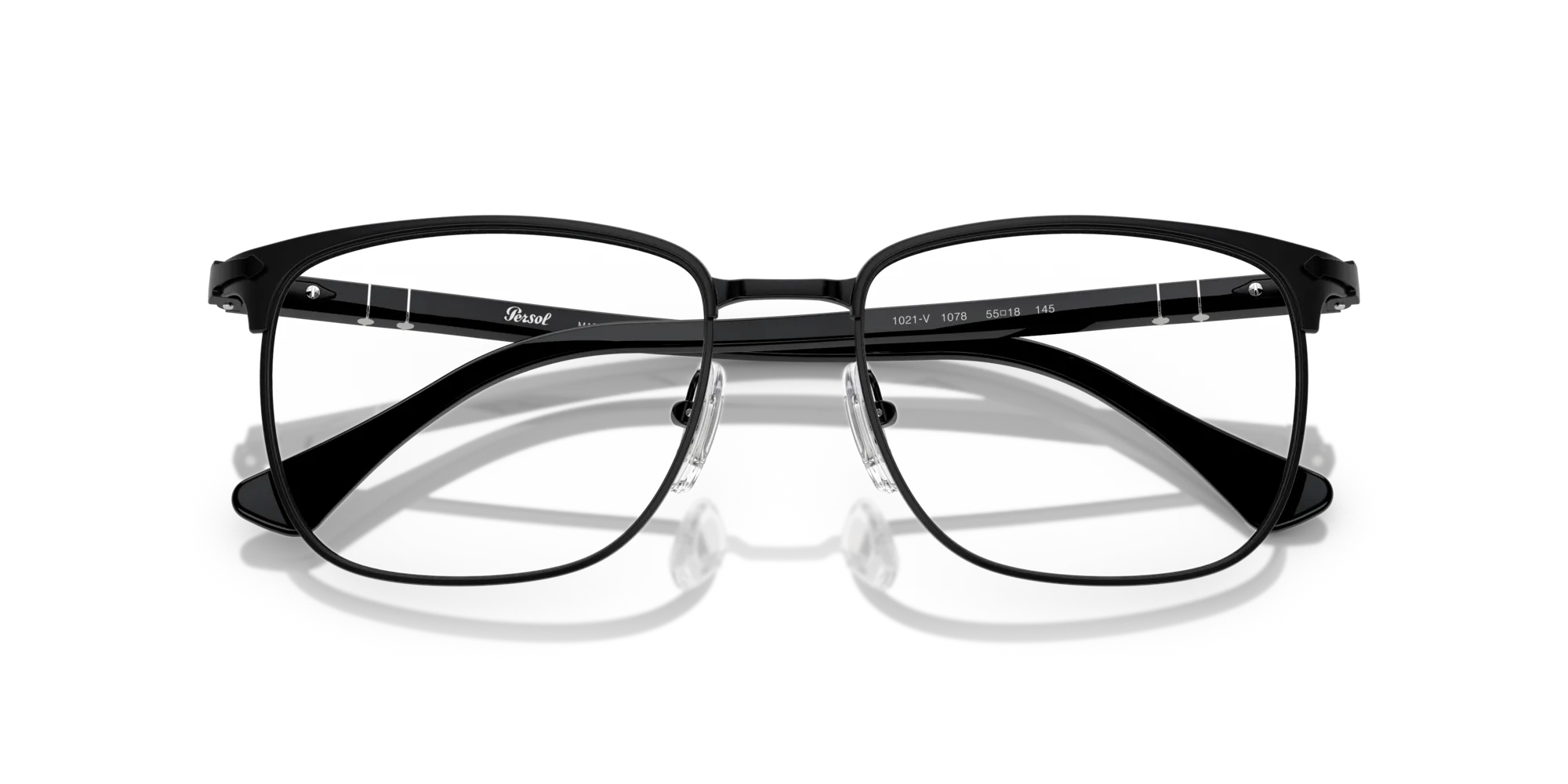 Persol PO1021V 1078 Montature da vista Metallo Nero Squadrata Normale - immagine 2
