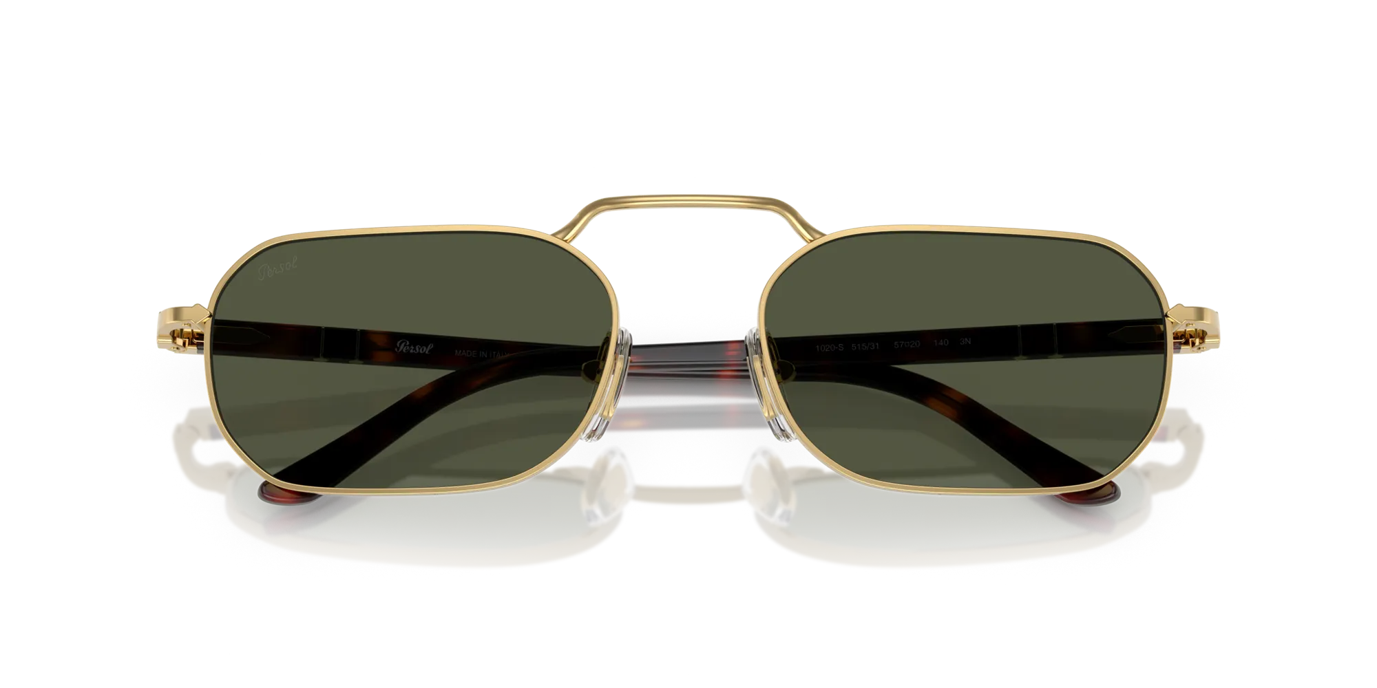 Persol PO1020S 515/31 Occhiali da sole Metallo Oro Verde Squadrata Normale - immagine 2