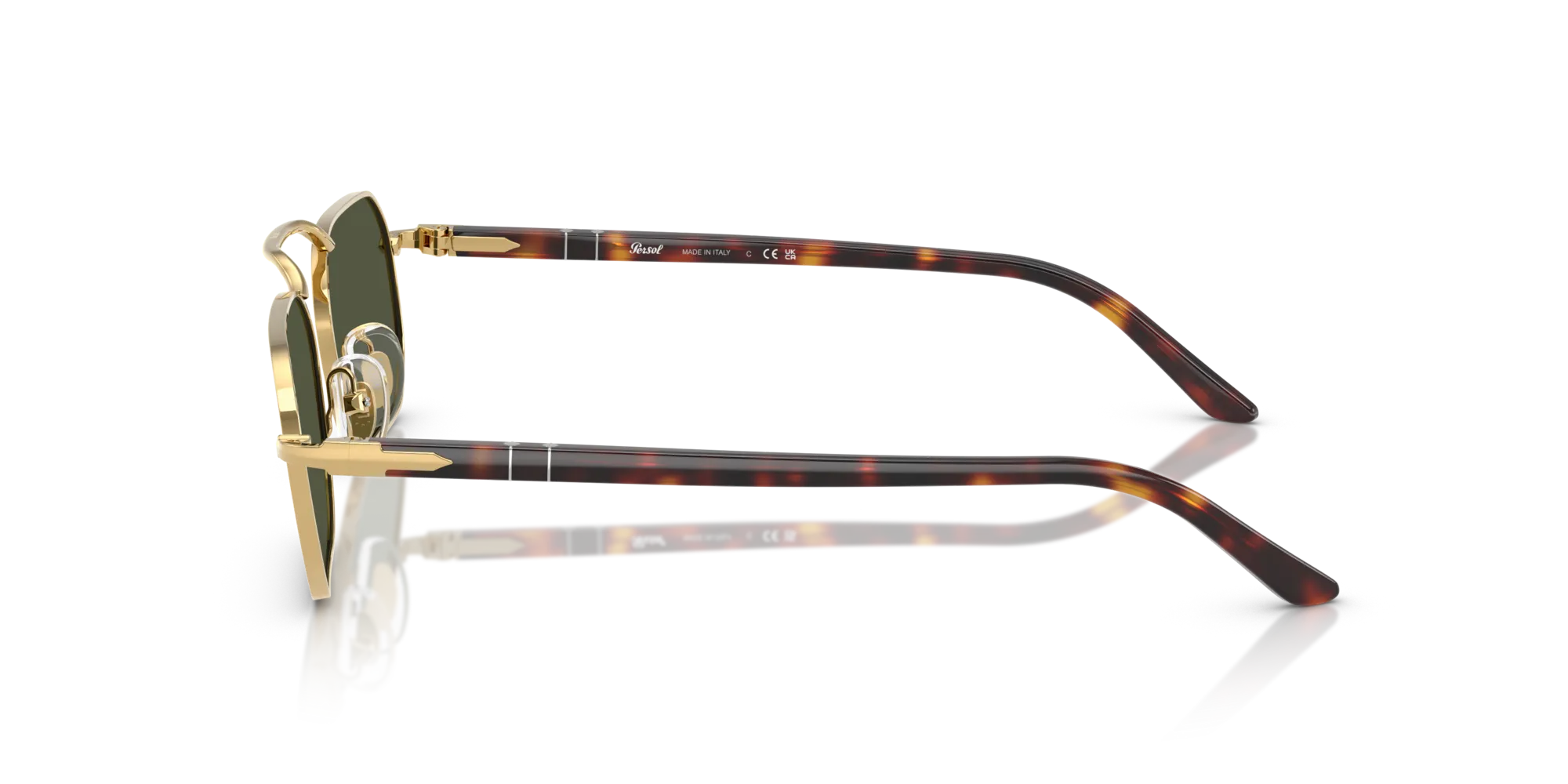 Persol PO1020S 515/31 Occhiali da sole Metallo Oro Verde Squadrata Normale - immagine 4