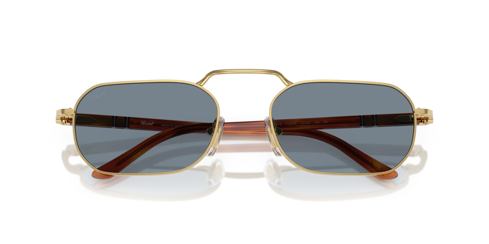 Persol PO1020S 113256 Occhiali da sole Metallo Oro Blu Squadrata Normale - immagine 2