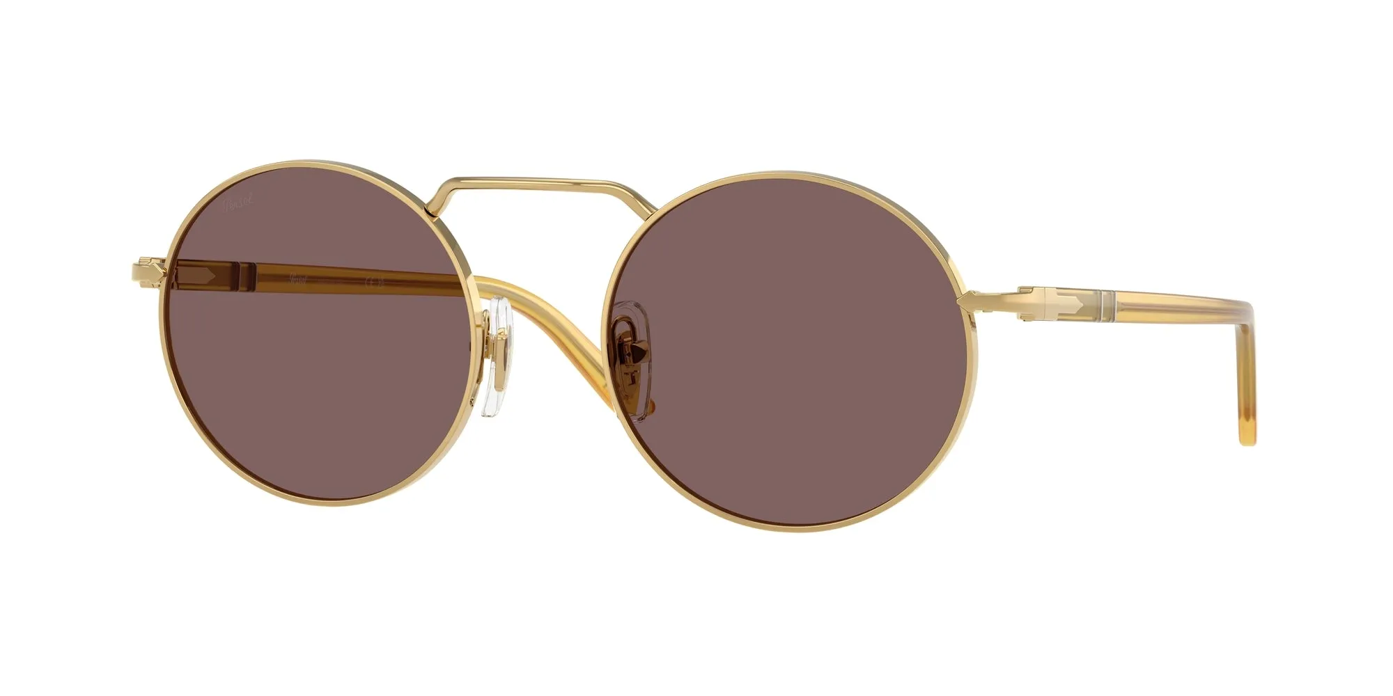 Persol PO1019S 112953 Occhiali da sole Metallo Oro Viola Squadrata Normale - immagine 1
