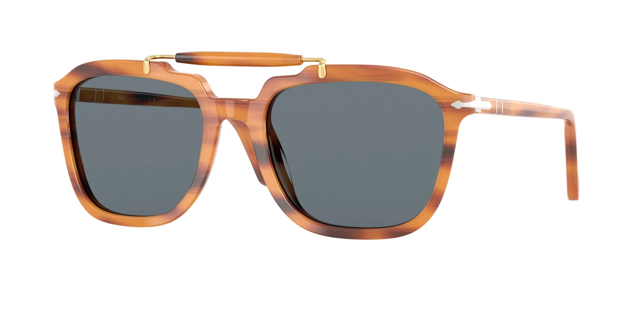 Persol PO0203S 960/R5 Occhiali da sole Acetato Tartaruga Blu Squadrata Normale - immagine 1