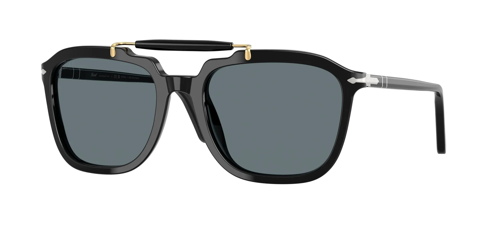 Persol PO0203S 95/3R Occhiali da sole Acetato Nero Blu Squadrata Polarizzata - immagine 1