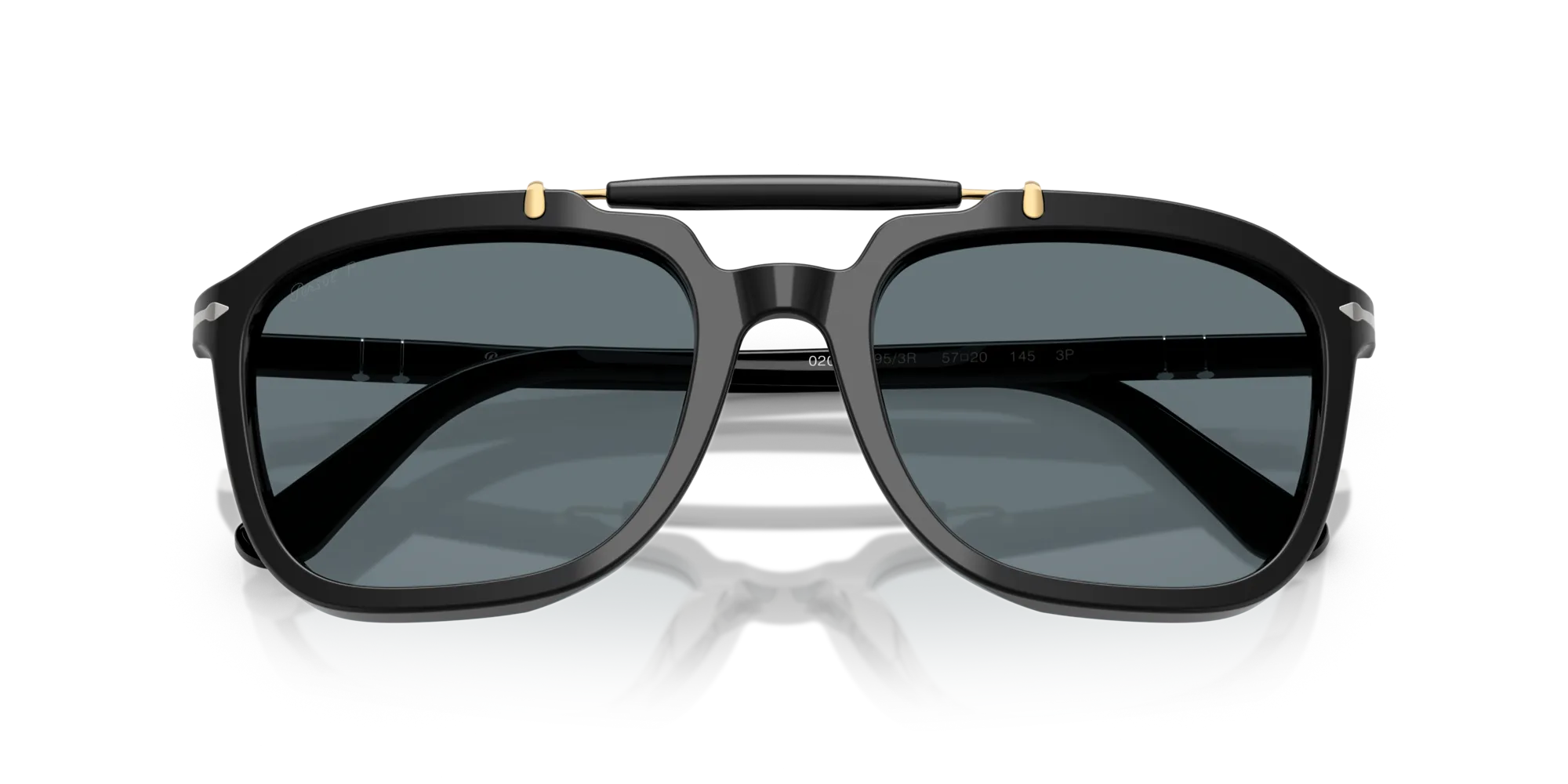 Persol PO0203S 95/3R Occhiali da sole Acetato Nero Blu Squadrata Polarizzata - immagine 2