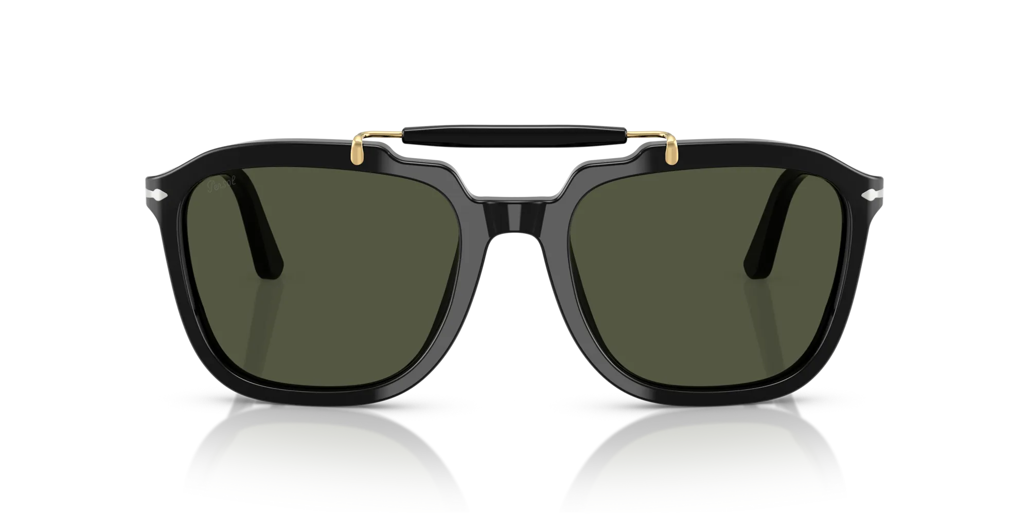 Persol PO0203S 95/31 Occhiali da sole Acetato Nero Verde Squadrata Normale - immagine 3