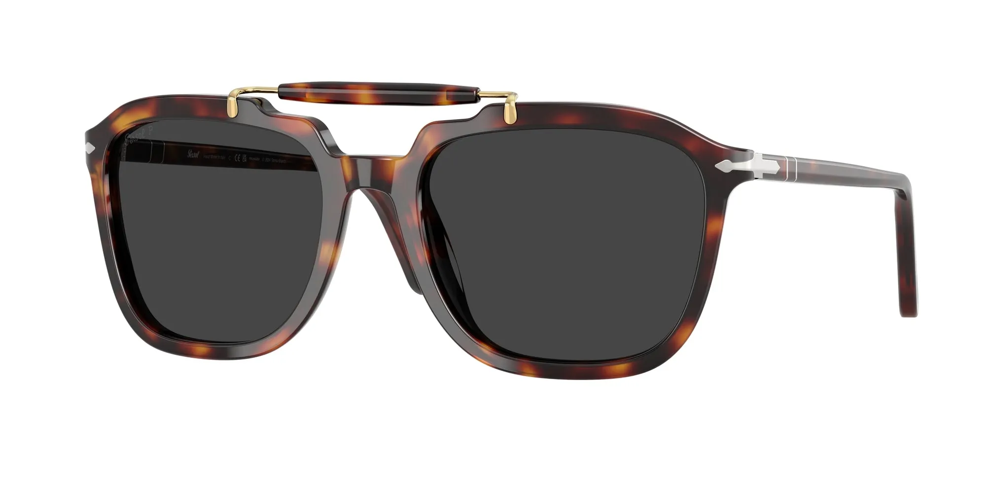 Persol PO0203S 24/48 Occhiali da sole Acetato Tartaruga Grigio Squadrata Polarizzata - immagine 1