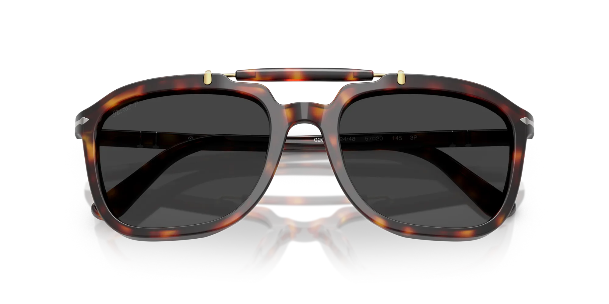 Persol PO0203S 24/48 Occhiali da sole Acetato Tartaruga Grigio Squadrata Polarizzata - immagine 2