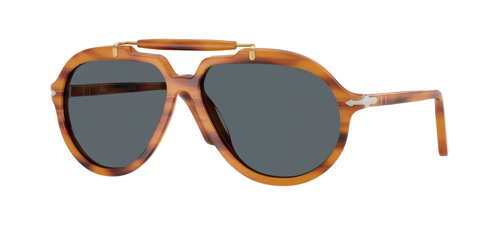 Persol PO0202S 960/R5 Occhiali da sole Acetato Tartaruga Blu Squadrata Normale - immagine 1