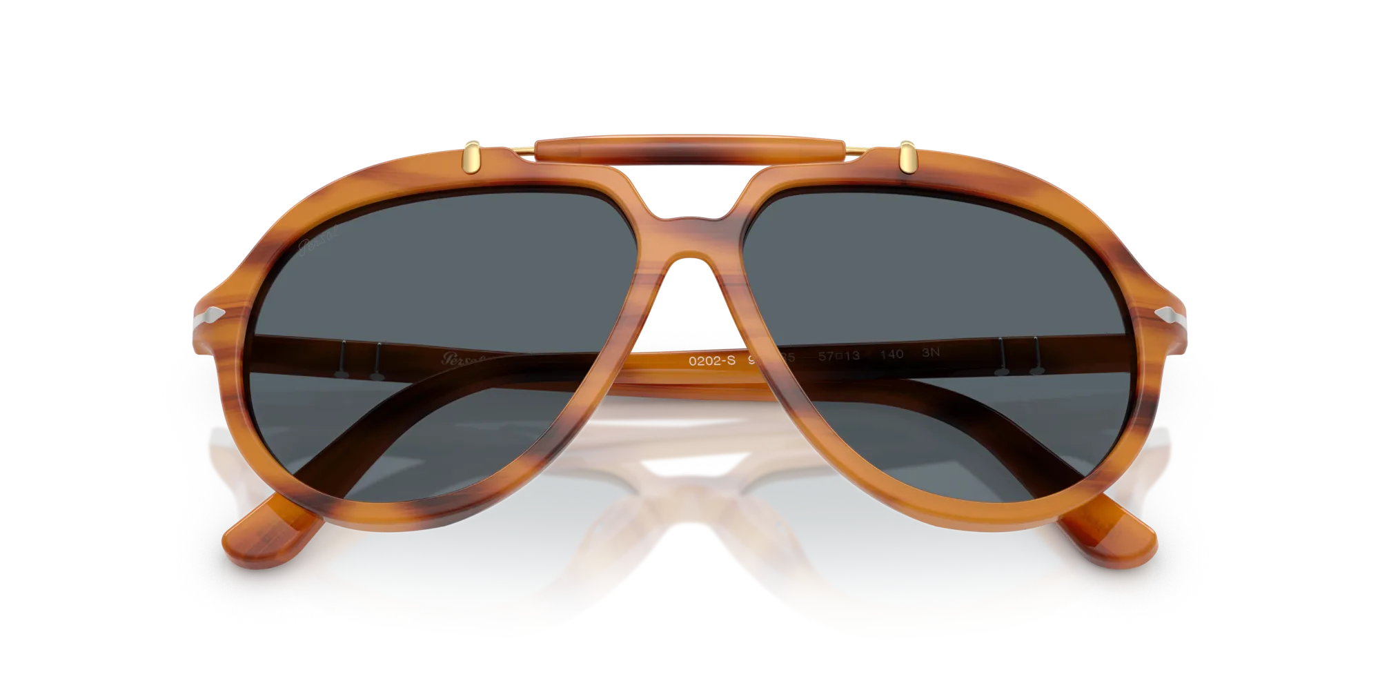 Persol PO0202S 960/R5 Occhiali da sole Acetato Tartaruga Blu Squadrata Normale - immagine 2