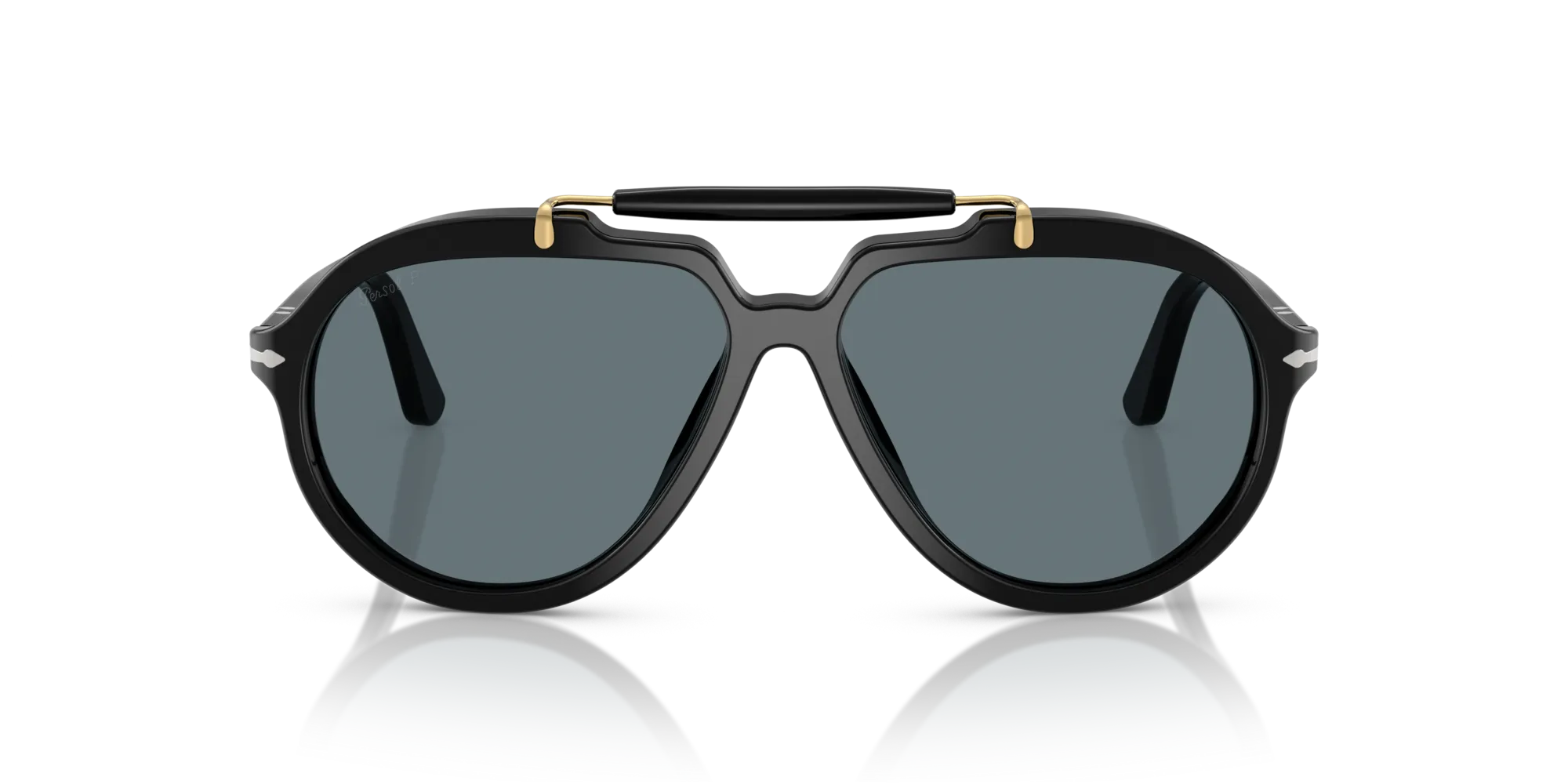 Persol PO0202S 95/3R Occhiali da sole Acetato Nero Blu Squadrata Polarizzata - immagine 3