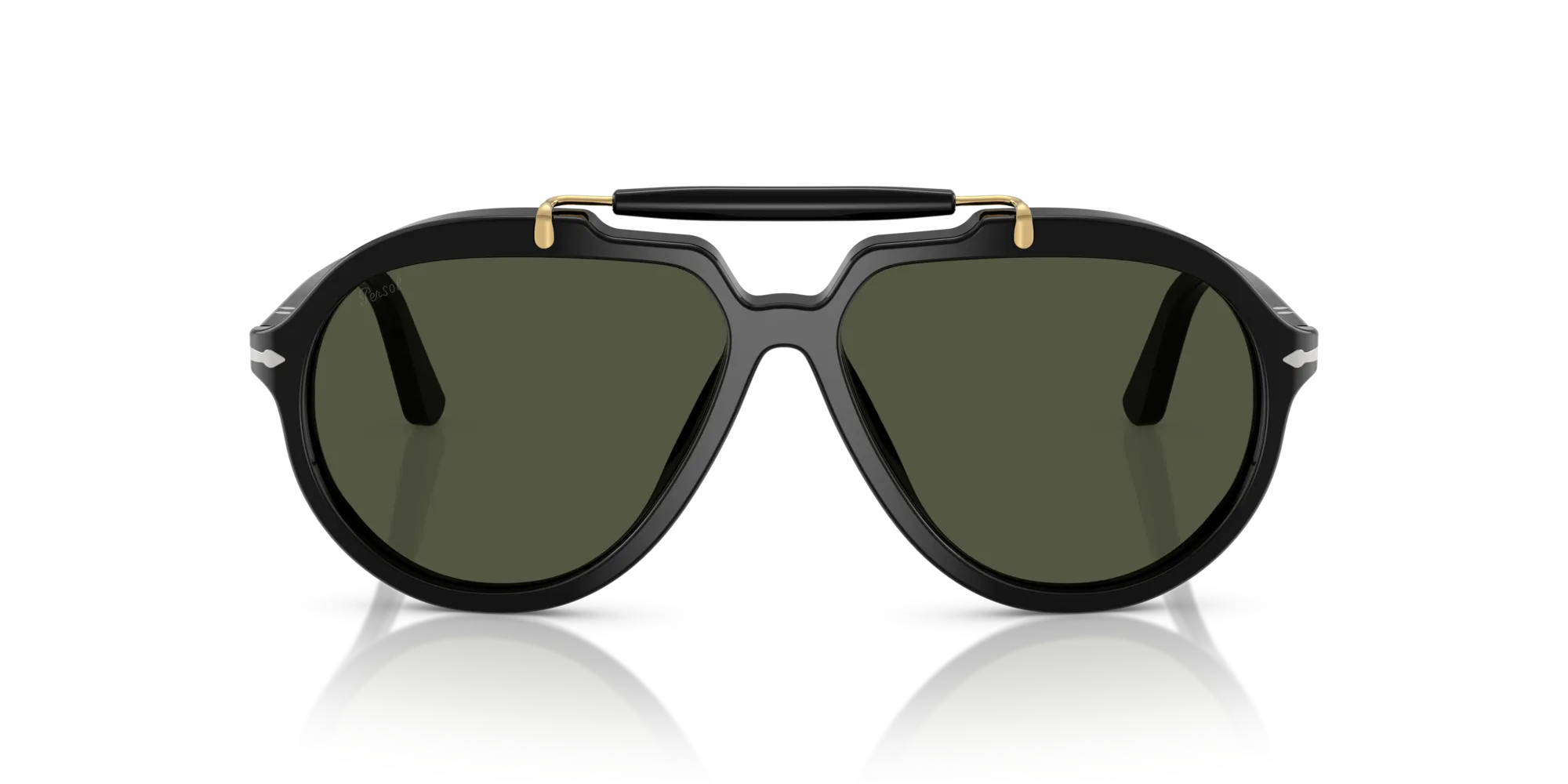 Persol PO0202S 95/31 Occhiali da sole Acetato Nero Verde Squadrata Normale - immagine 3