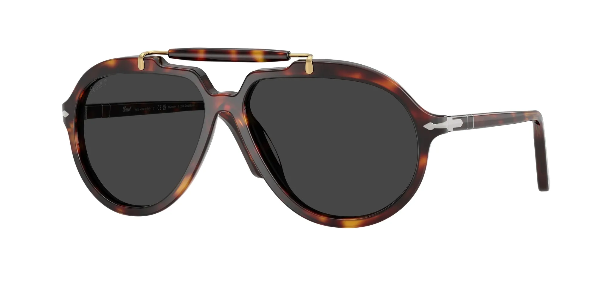 Persol PO0202S 24/48 Occhiali da sole Acetato Tartaruga Grigio Squadrata Polarizzata - immagine 1