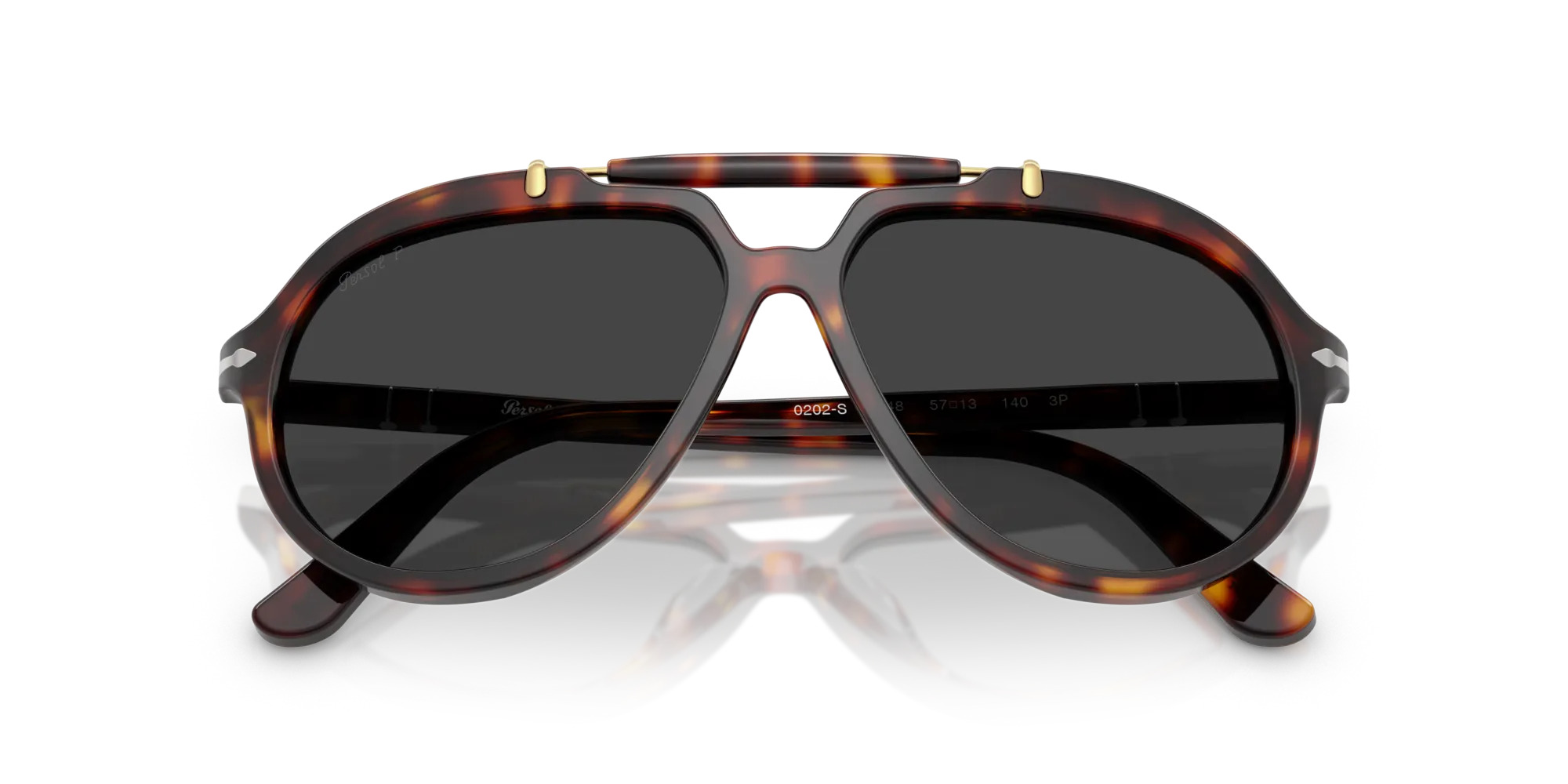 Persol PO0202S 24/48 Occhiali da sole Acetato Tartaruga Grigio Squadrata Polarizzata - immagine 2