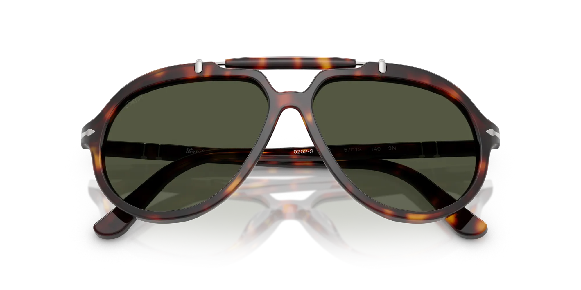 Persol PO0202S 24/31 Occhiali da sole Acetato Tartaruga Verde Squadrata Normale - immagine 2